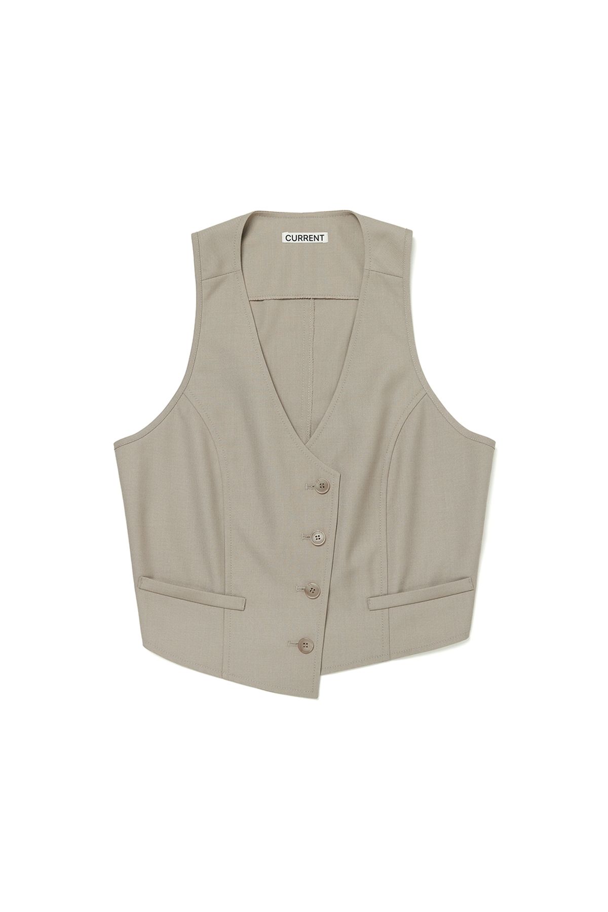 커렌트(CURRENT) ASYMMETRIC BANDING VEST [OATMEAL]