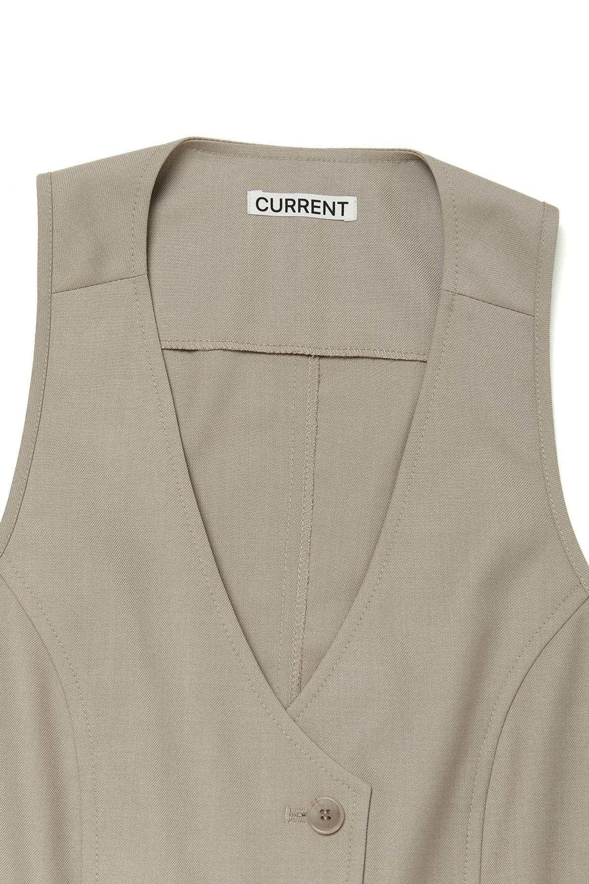 커렌트(CURRENT) ASYMMETRIC BANDING VEST [OATMEAL]