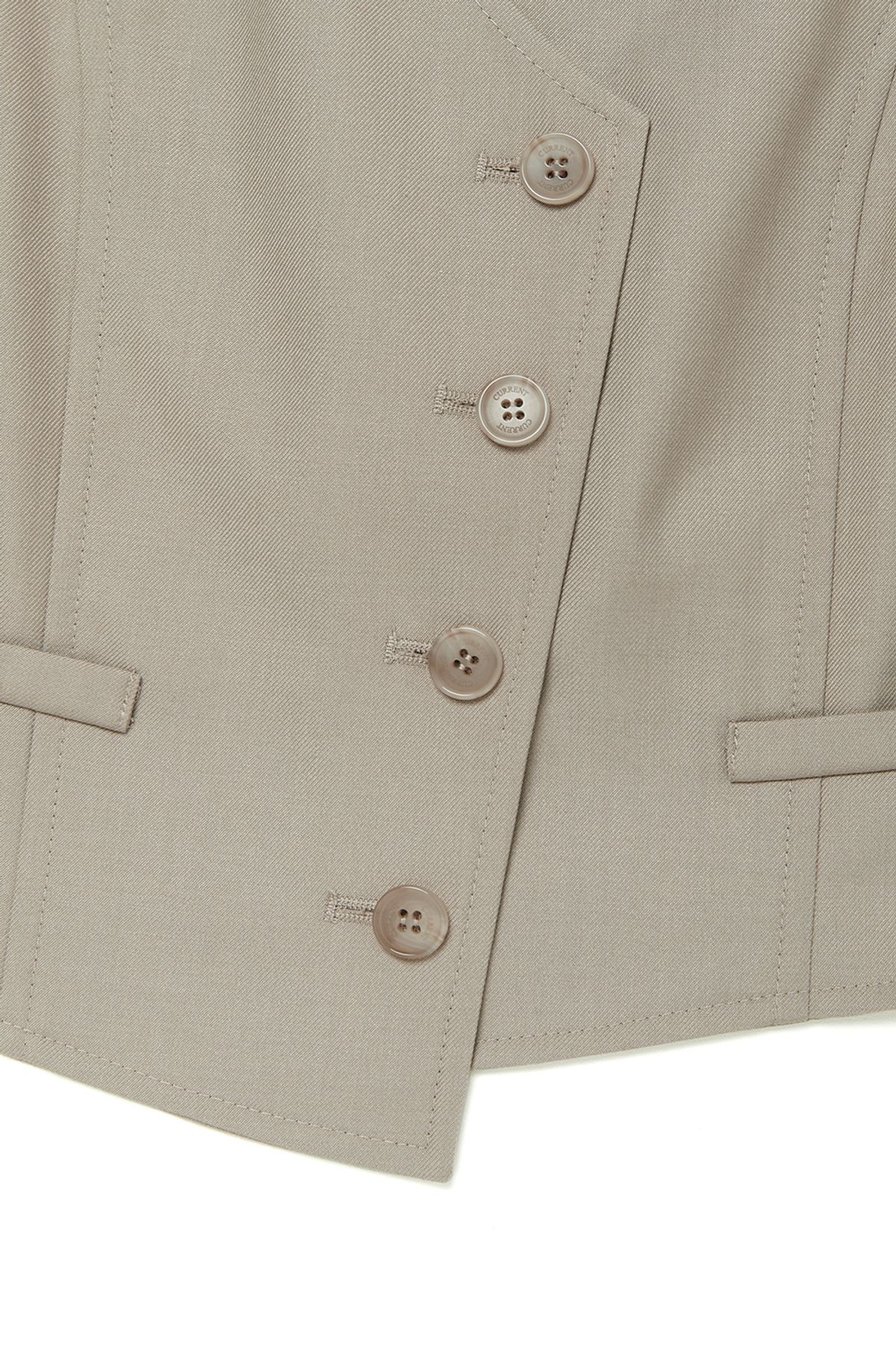 커렌트(CURRENT) ASYMMETRIC BANDING VEST [OATMEAL]