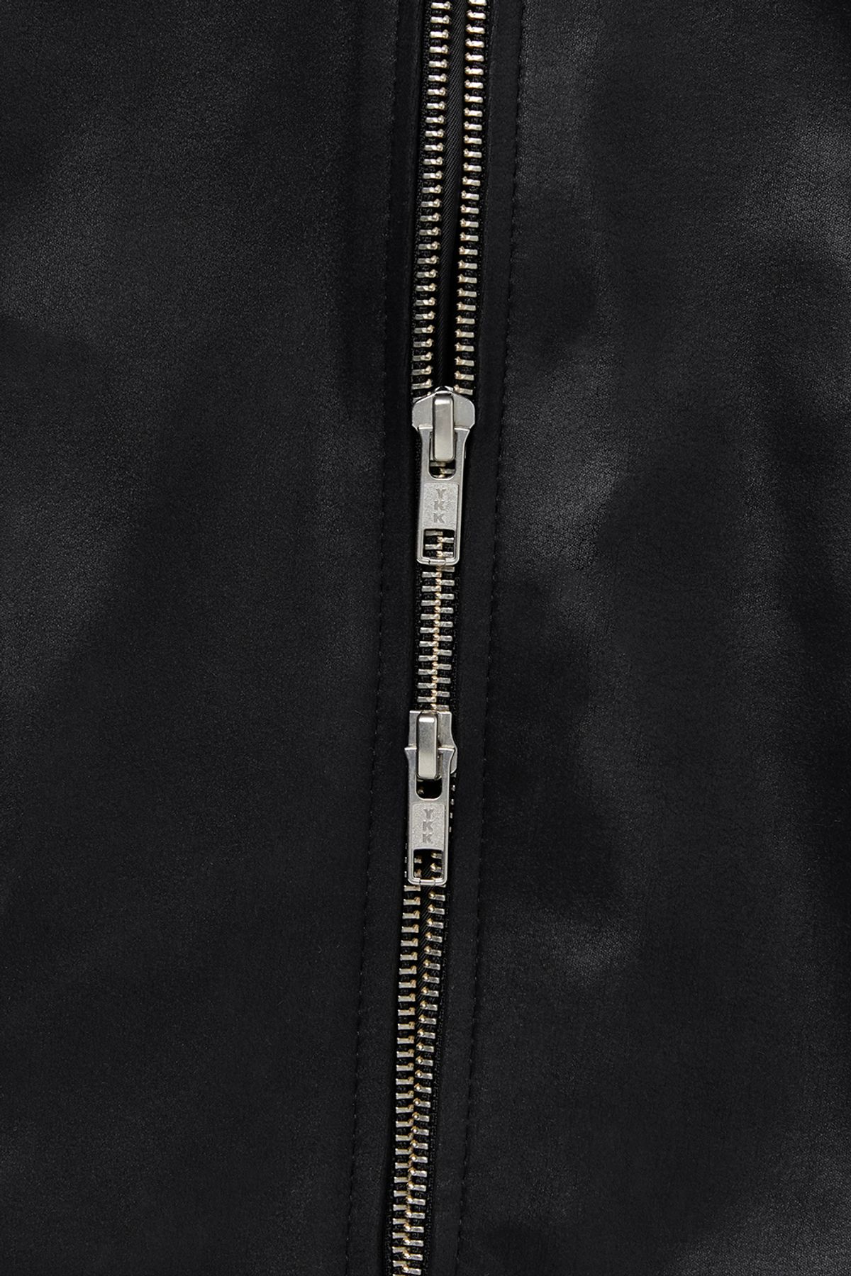 커렌트(CURRENT) FITTED CRACK LEATHER JACKET [BLACK]