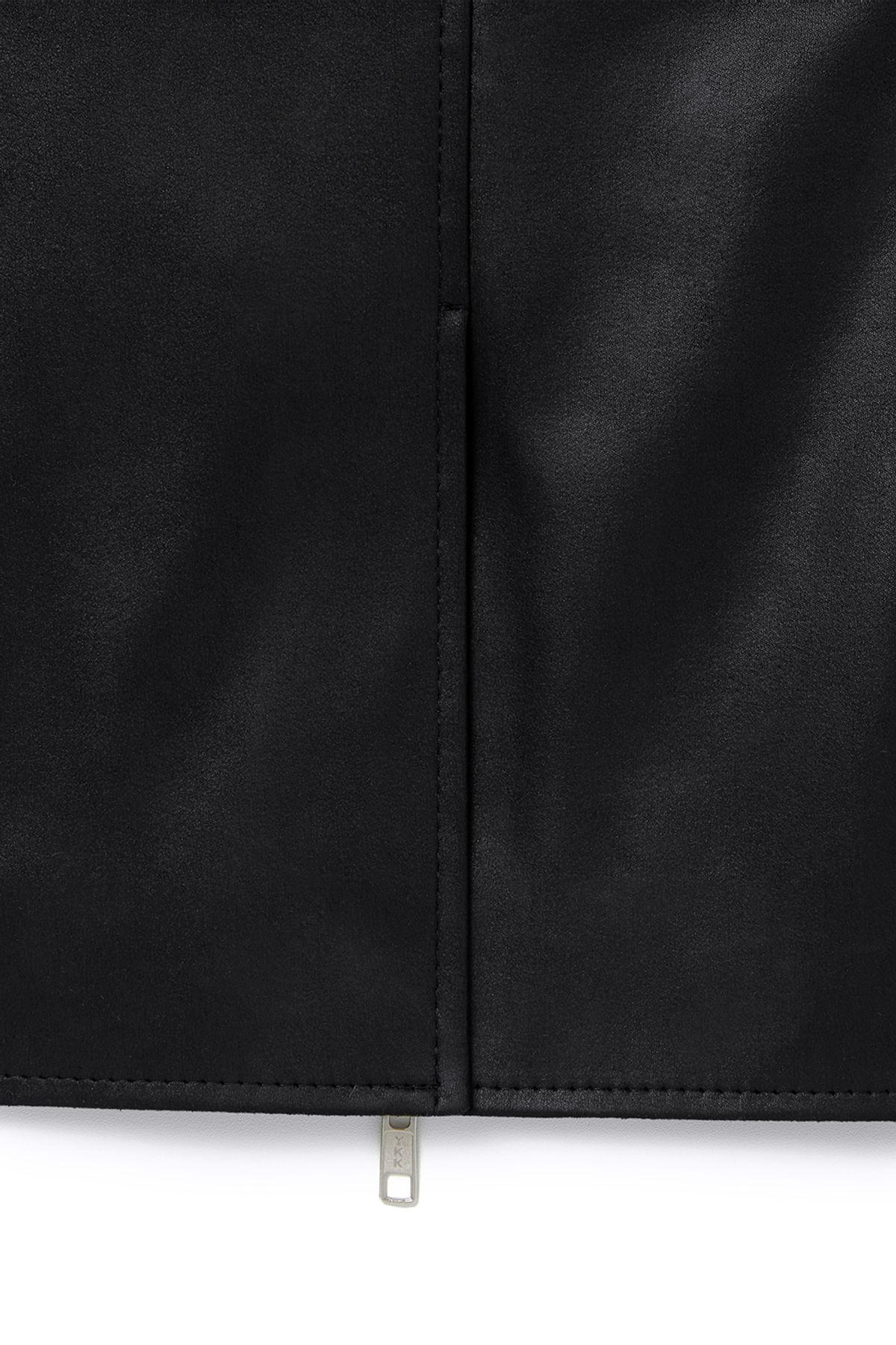 커렌트(CURRENT) FITTED CRACK LEATHER JACKET [BLACK]