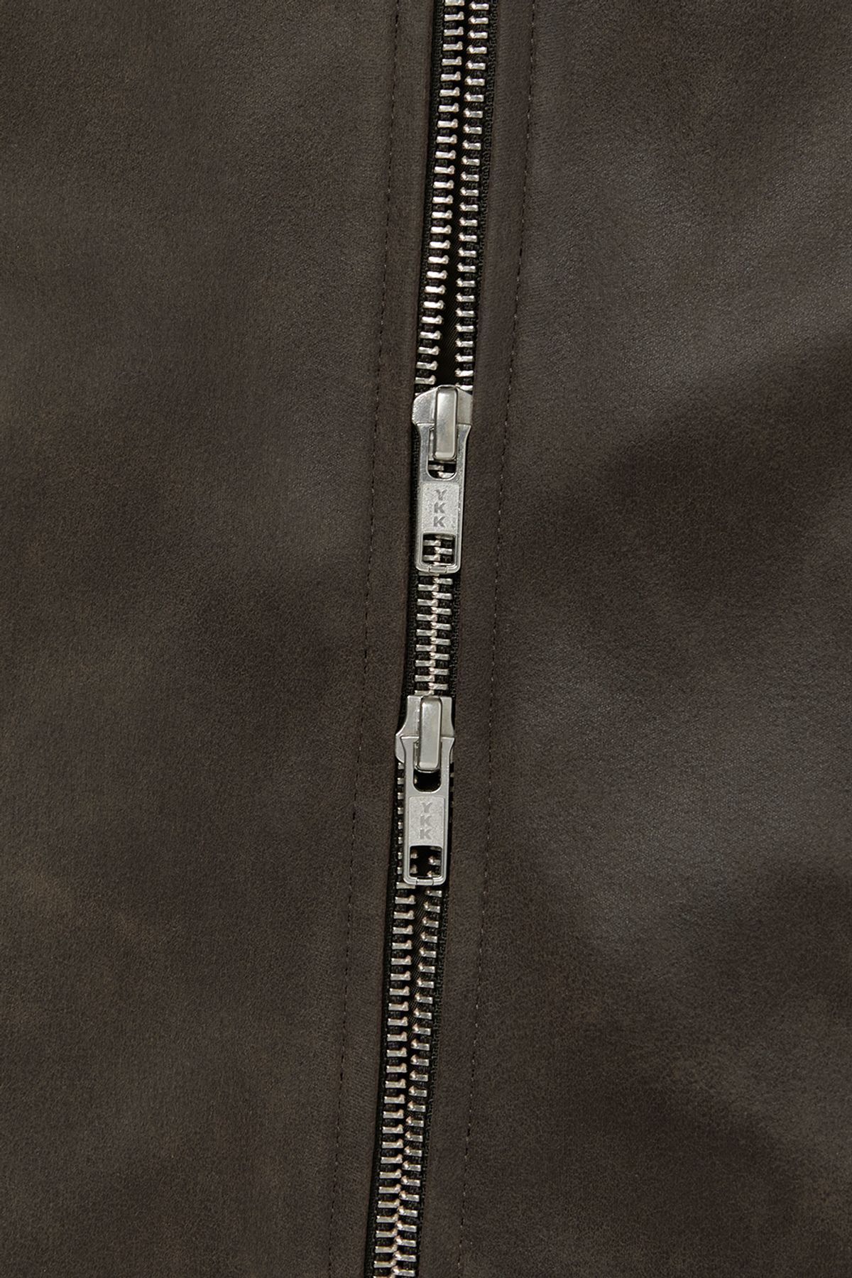 커렌트(CURRENT) FITTED CRACK LEATHER JACKET [DARK BROWN]