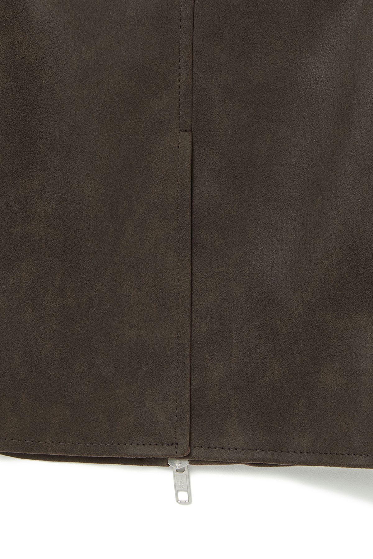 커렌트(CURRENT) FITTED CRACK LEATHER JACKET [DARK BROWN]