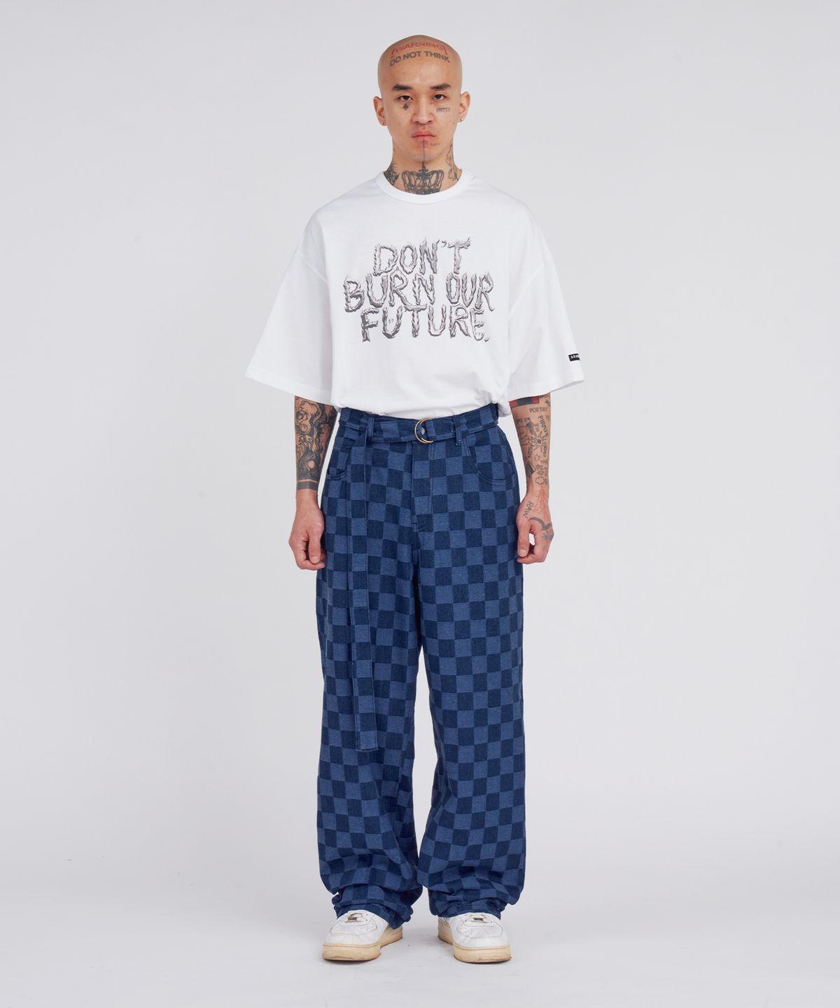 아조바이아조(AJOBYAJO) Checkerboard Denim Pants [BLUE]