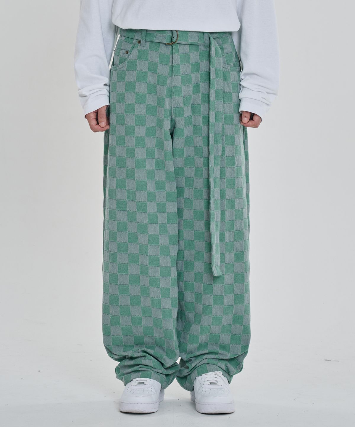 아조바이아조(AJOBYAJO) Checkerboard Denim Pants [MINT]