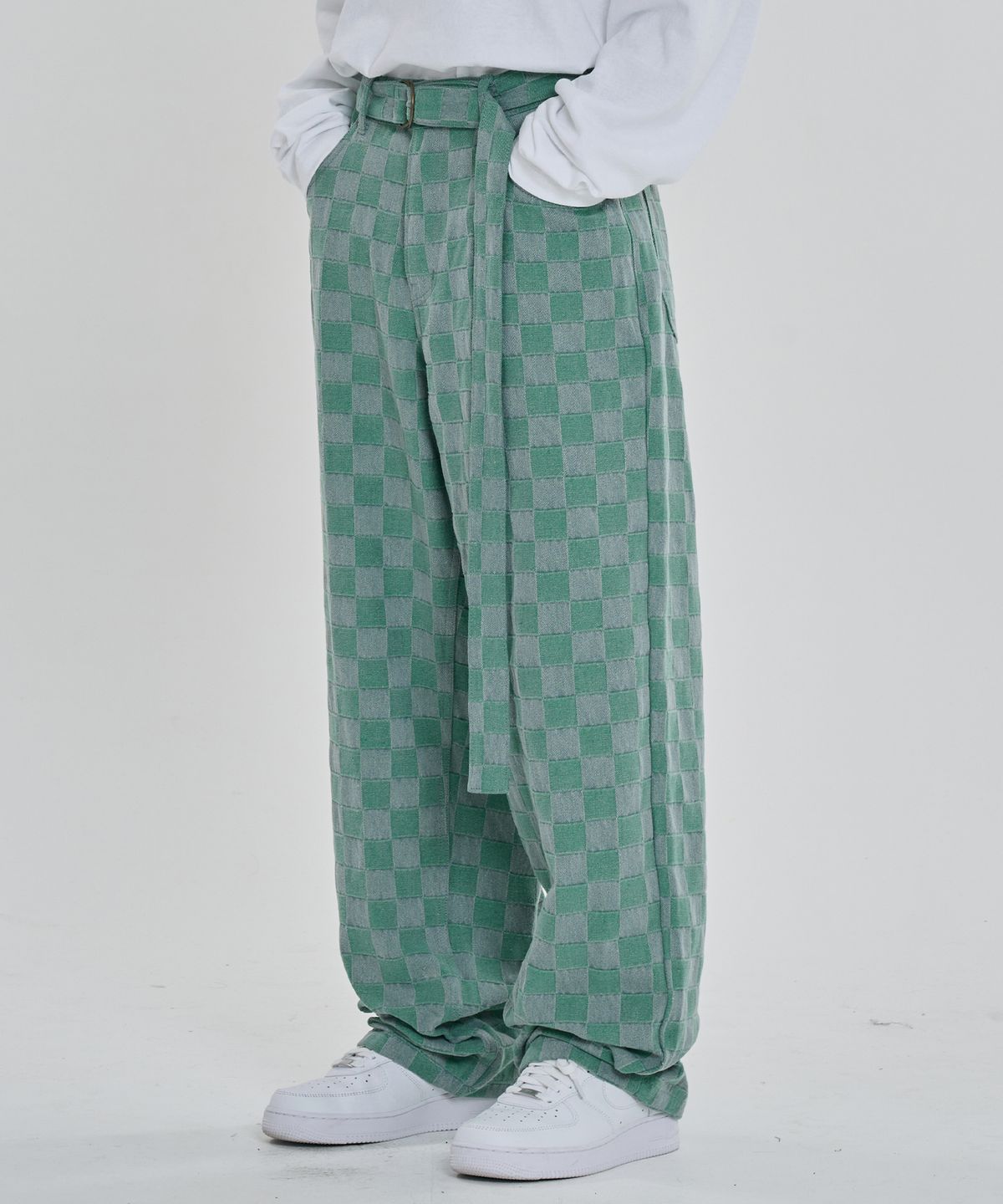 아조바이아조(AJOBYAJO) Checkerboard Denim Pants [MINT]