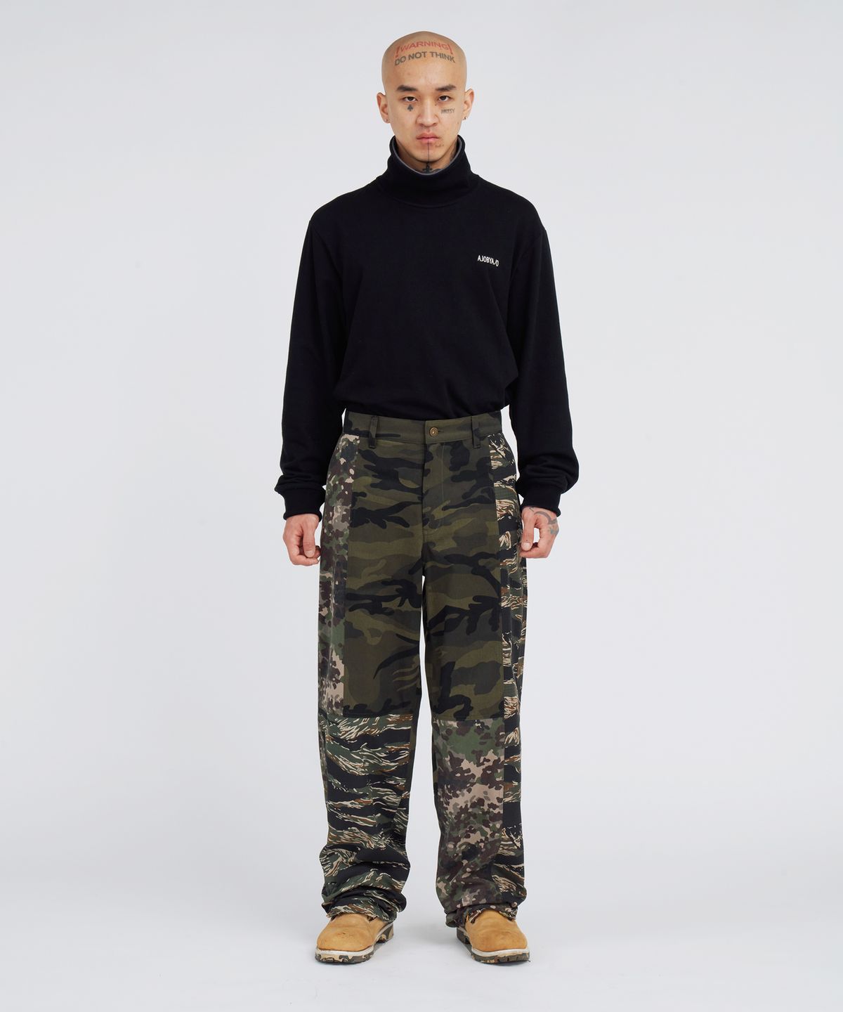 아조바이아조(AJOBYAJO) Camouflage Mixed Pants [KHAKI]