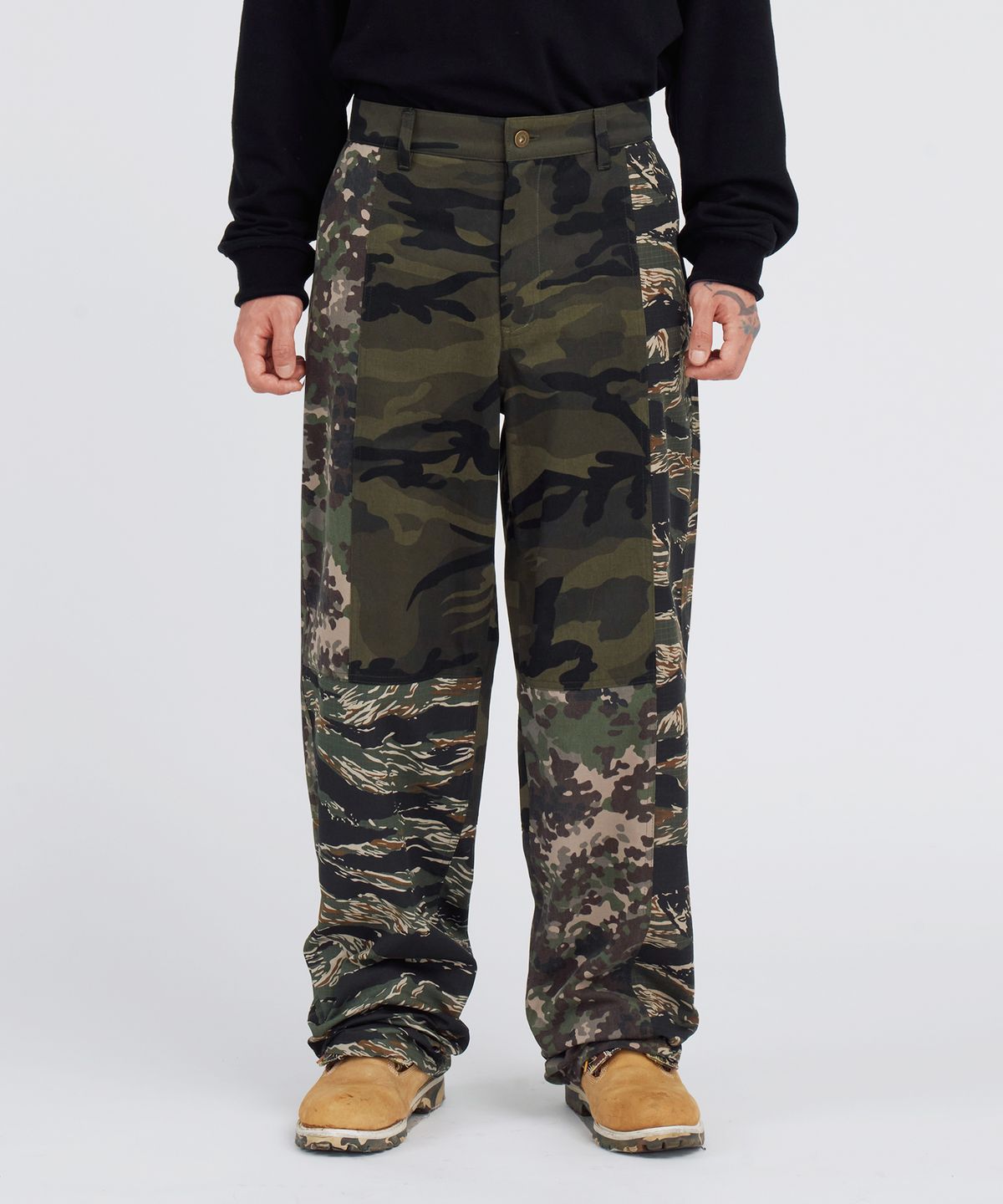 아조바이아조(AJOBYAJO) Camouflage Mixed Pants [KHAKI]