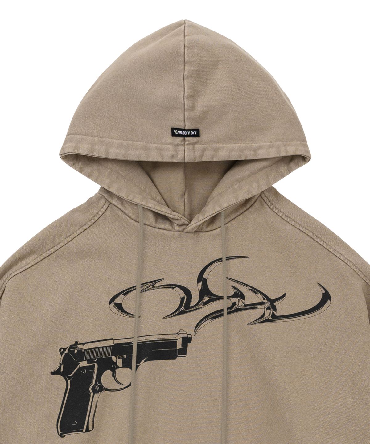 아조바이아조(AJOBYAJO) Gun Shot Washed Hoodie [BEIGE]