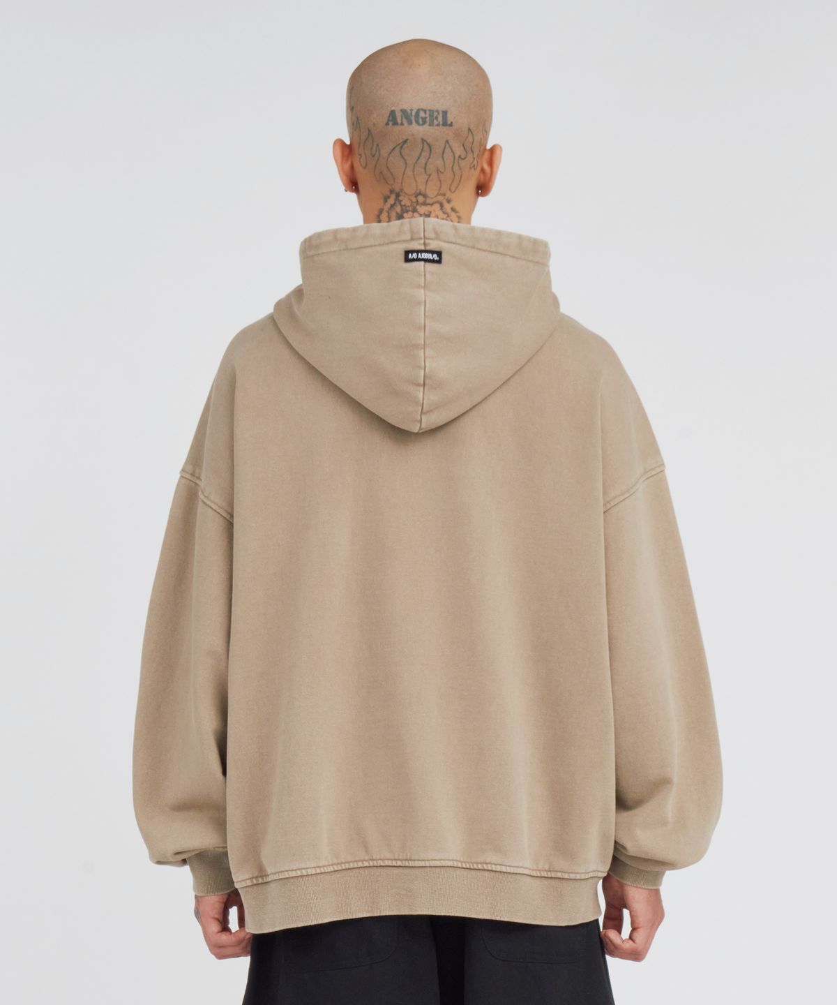 아조바이아조(AJOBYAJO) Gun Shot Washed Hoodie [BEIGE]