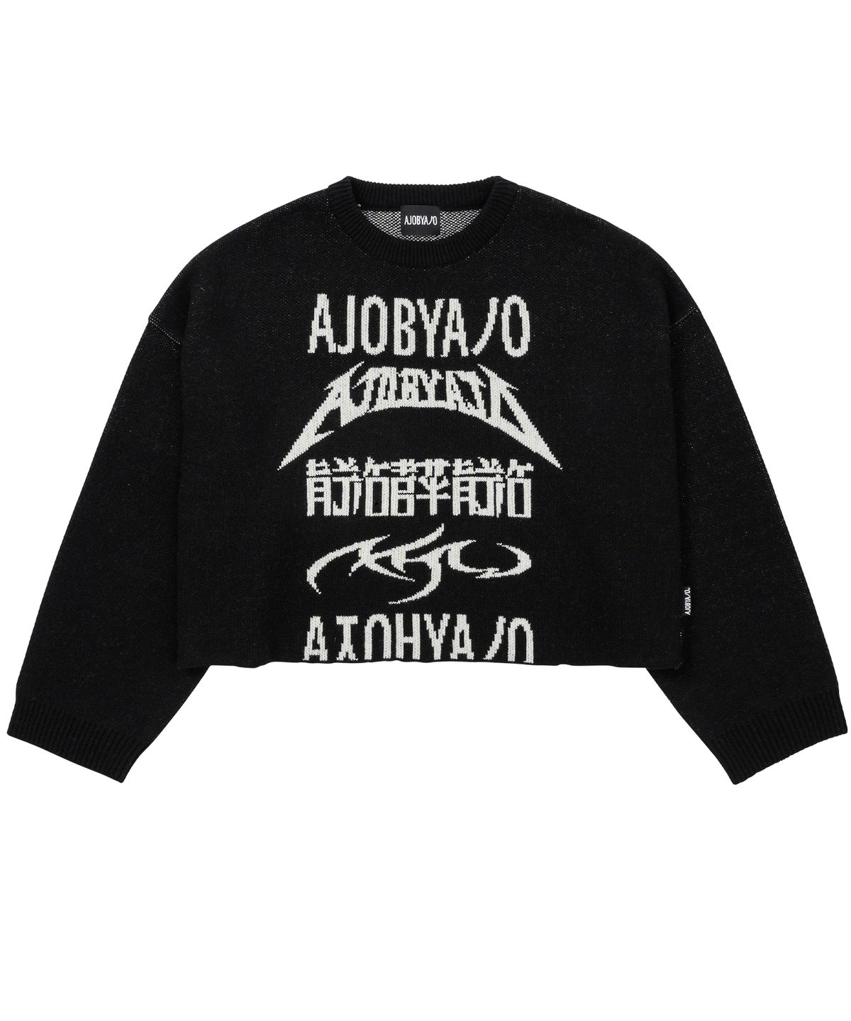 아조바이아조(AJOBYAJO) [PBA] Total Logo Cropped Sweater [BLACK]