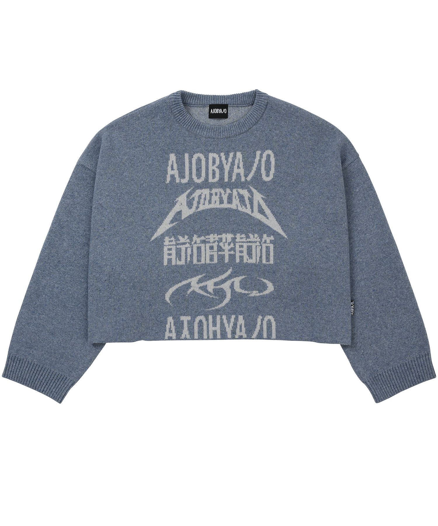 MUSINSA | AJOBYAJO [PBA] Total Logo Cropped Sweater [SKY BLUE]