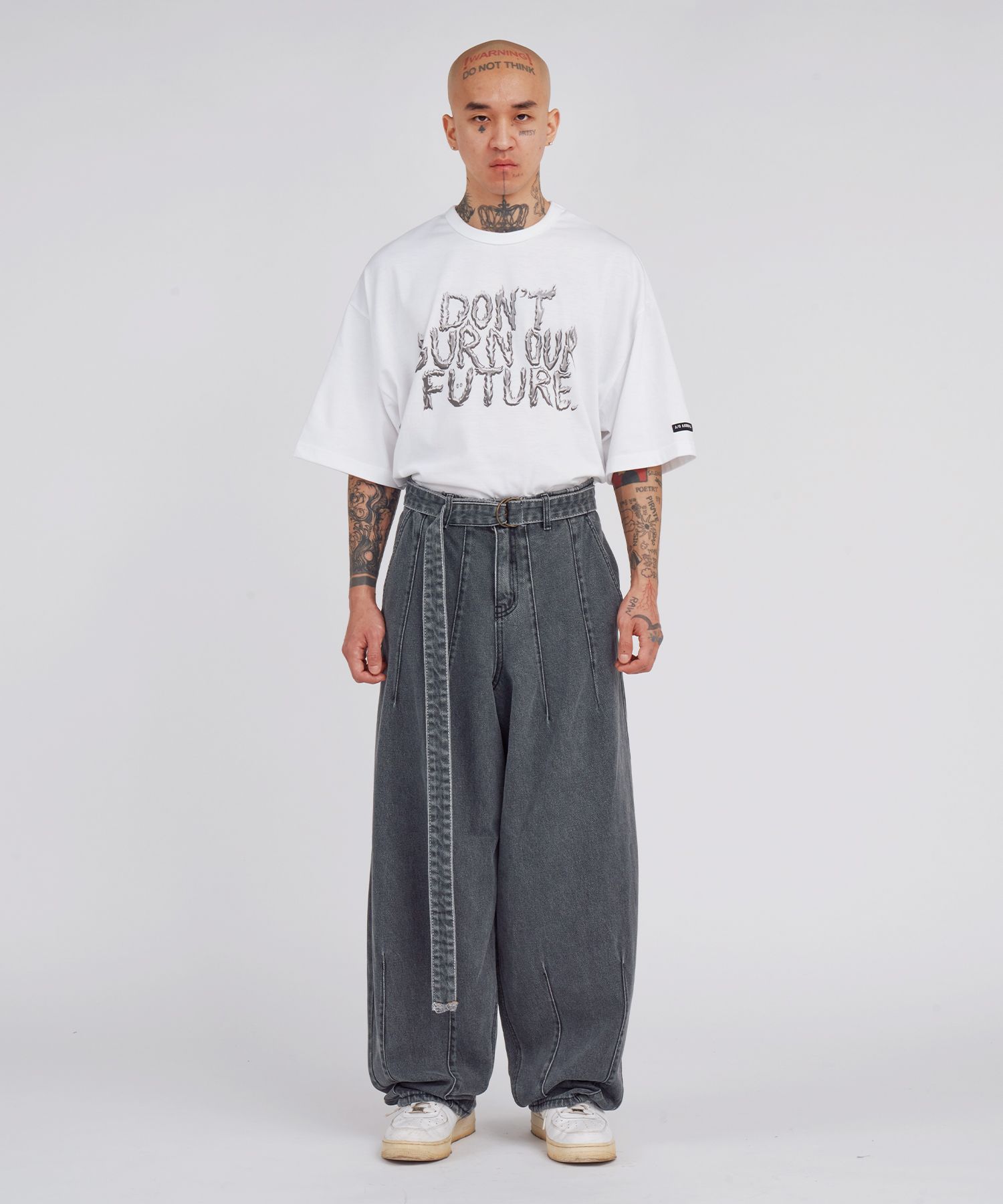 MUSINSA | AJOBYAJO Oversized Washed Denim Pants [GREY]