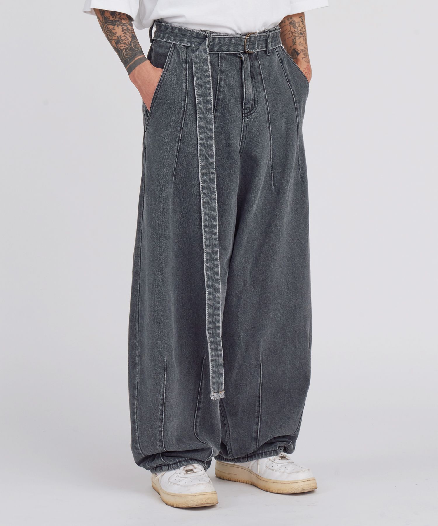【AJO AJOBYAJO】23FW★ Oversized Washed Denim Pants AJOBYAJO】Oversized Washed Denim Pants | OUR BRAND,AJOBYAJO