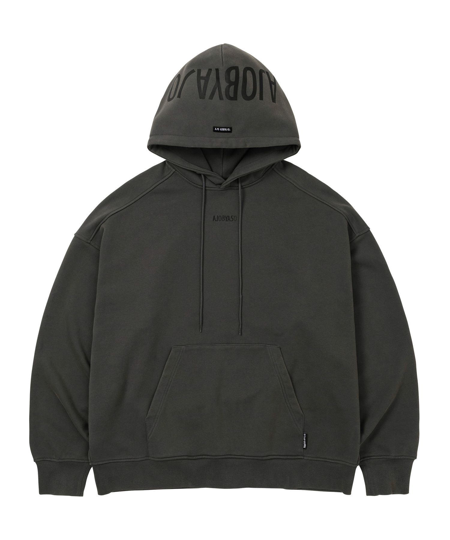 【AJO AJOBYAJO】23FW★ [PBA] Five AJO Logos Washed Sweat MUSINSA | AJOBYAJO [PBA] Five AJO Logos Washed Hoodie [CHARCOAL]