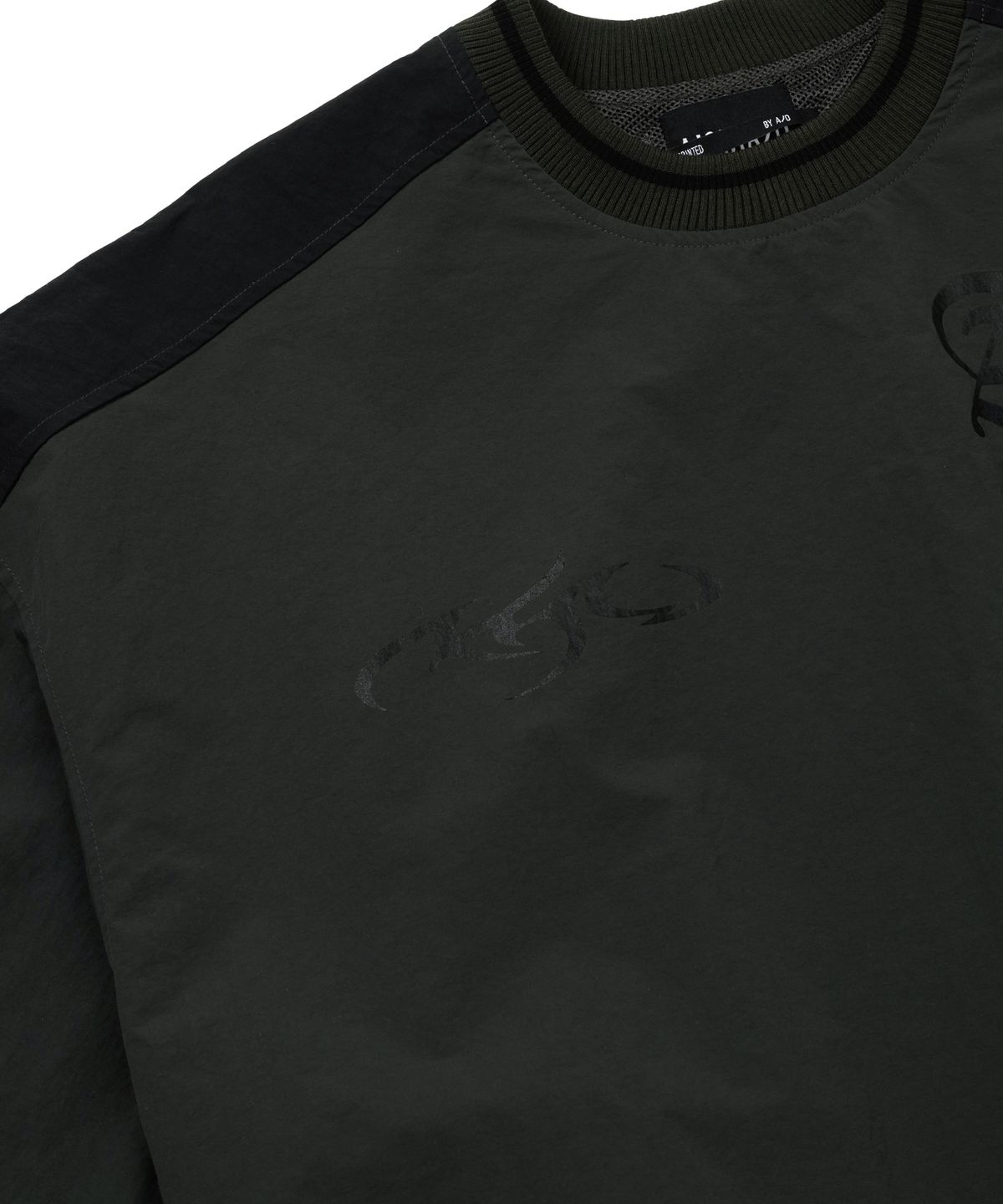 아조바이아조(AJOBYAJO) [PBA] Total Logo Nylon Sweatshirt [CHARCOAL]