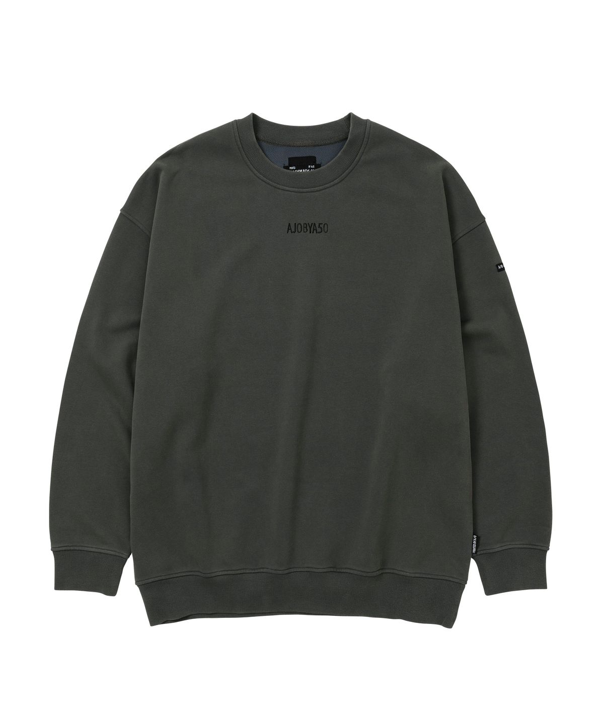 아조바이아조(AJOBYAJO) [PBA] Five AJO Logos Washed Sweatshirt [CHARCOAL]
