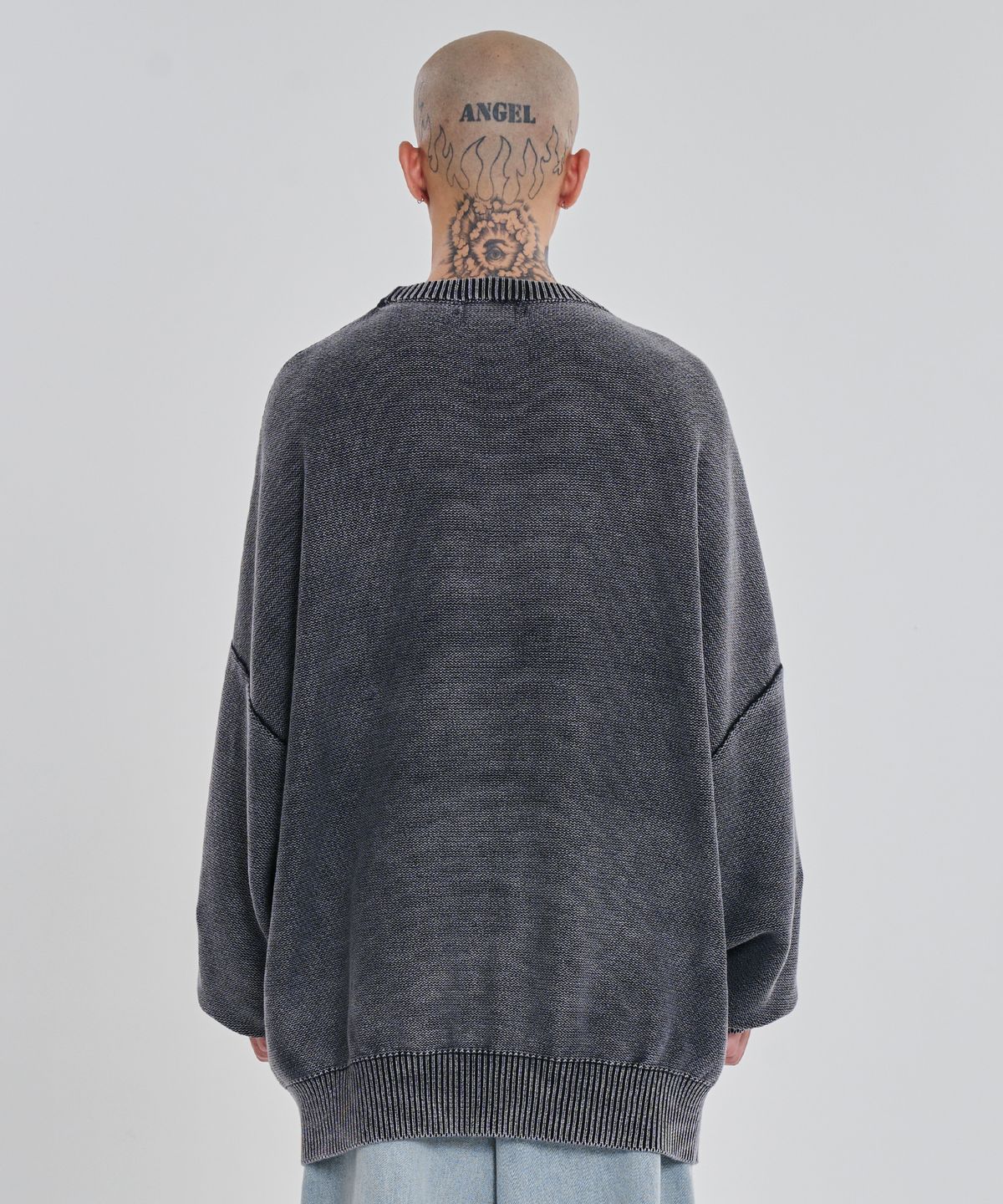 아조바이아조(AJOBYAJO) [PBA] Five AJO Logos Washed Sweater [BLACK]