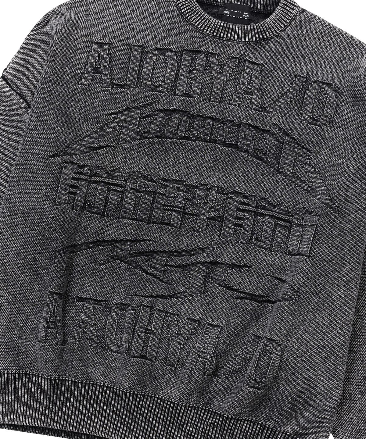 아조바이아조(AJOBYAJO) [PBA] Five AJO Logos Washed Sweater [BLACK]