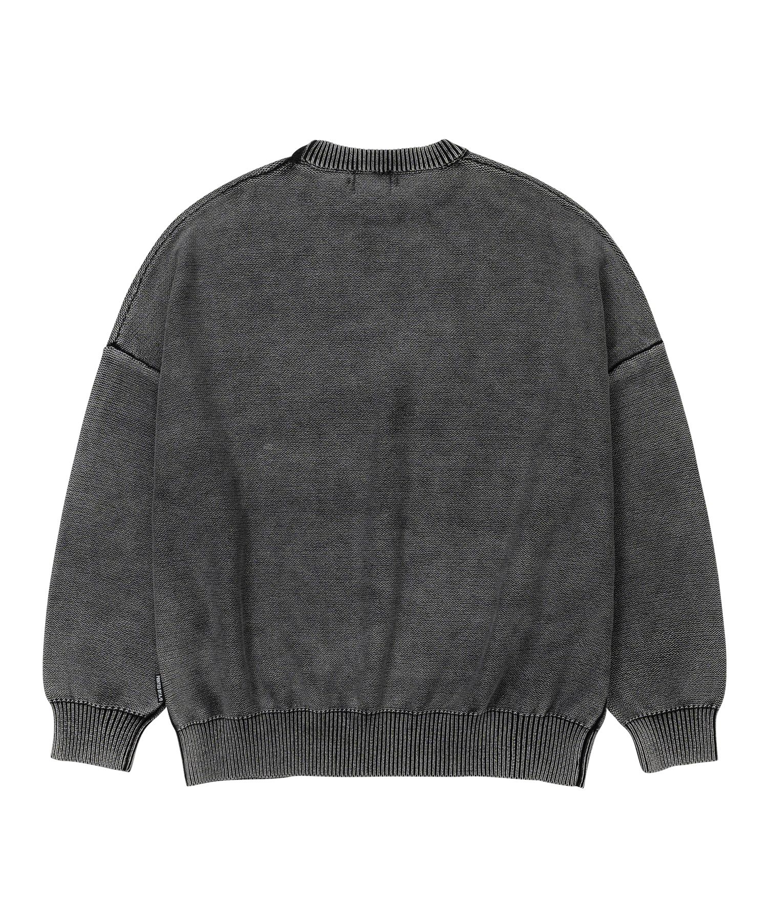 MUSINSA | AJOBYAJO [PBA] Five AJO Logos Washed Sweater [BLACK]