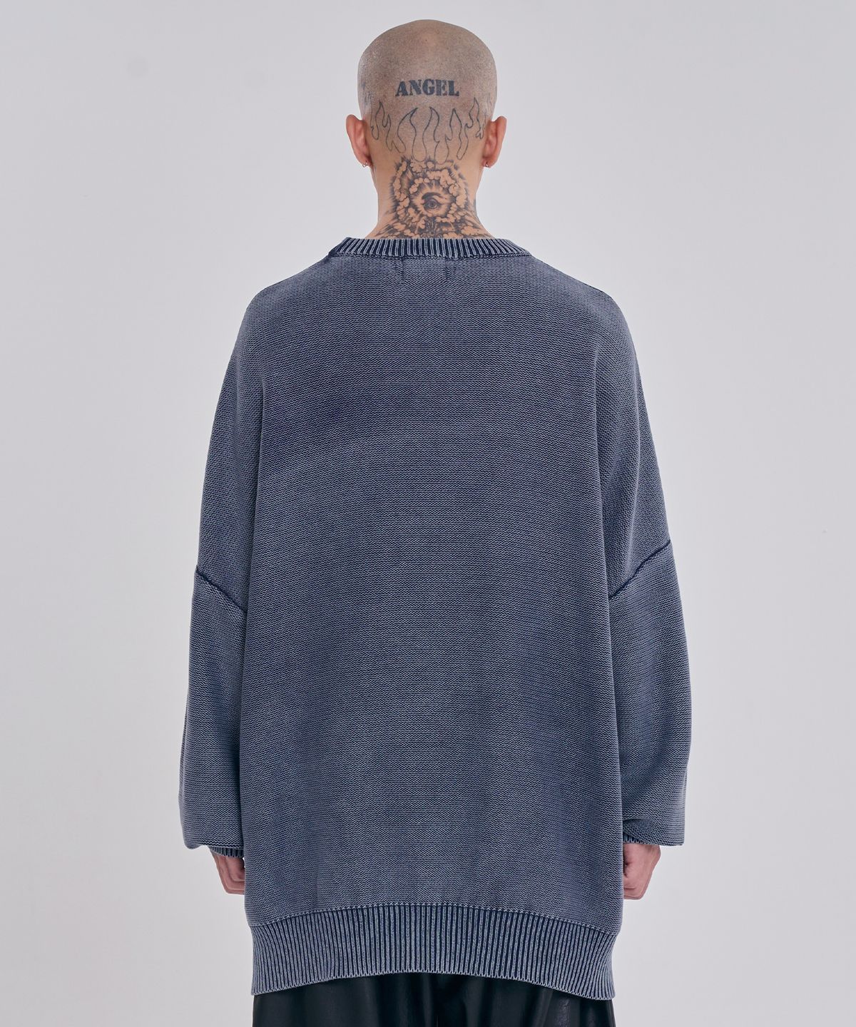 아조바이아조(AJOBYAJO) [PBA] Five AJO Logos Washed Sweater [NAVY]