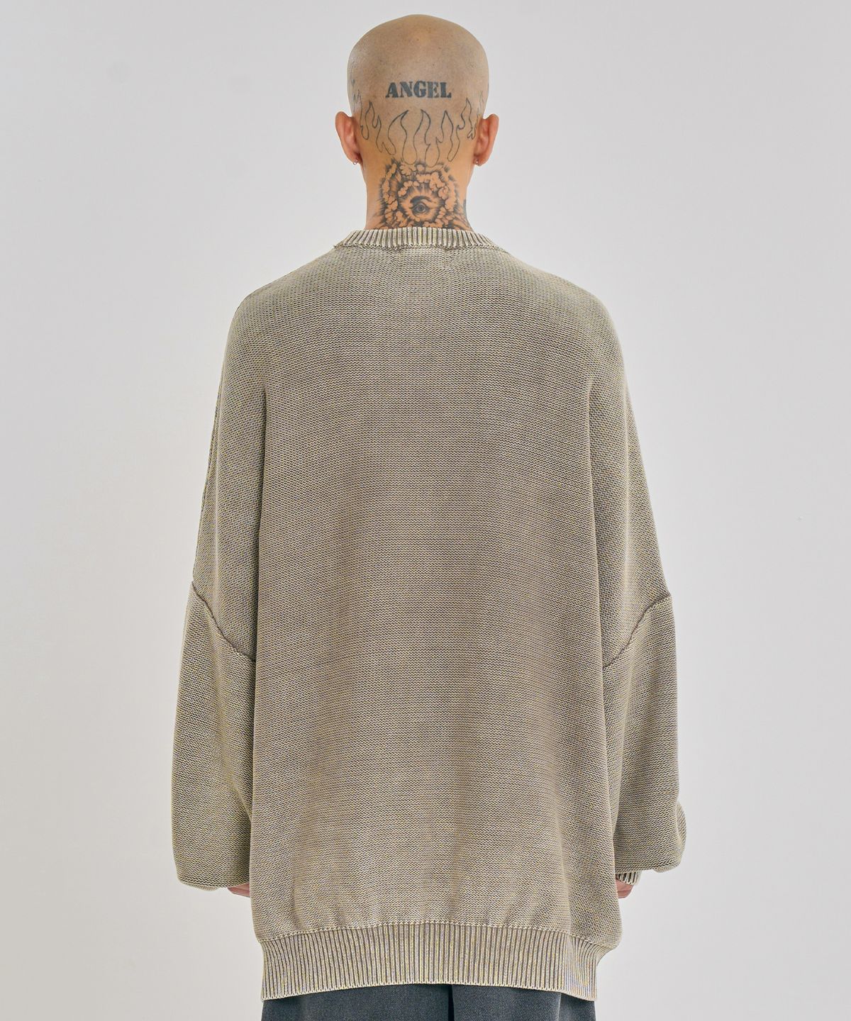 아조바이아조(AJOBYAJO) [PBA] Five AJO Logos Washed Sweater [KHAKI]