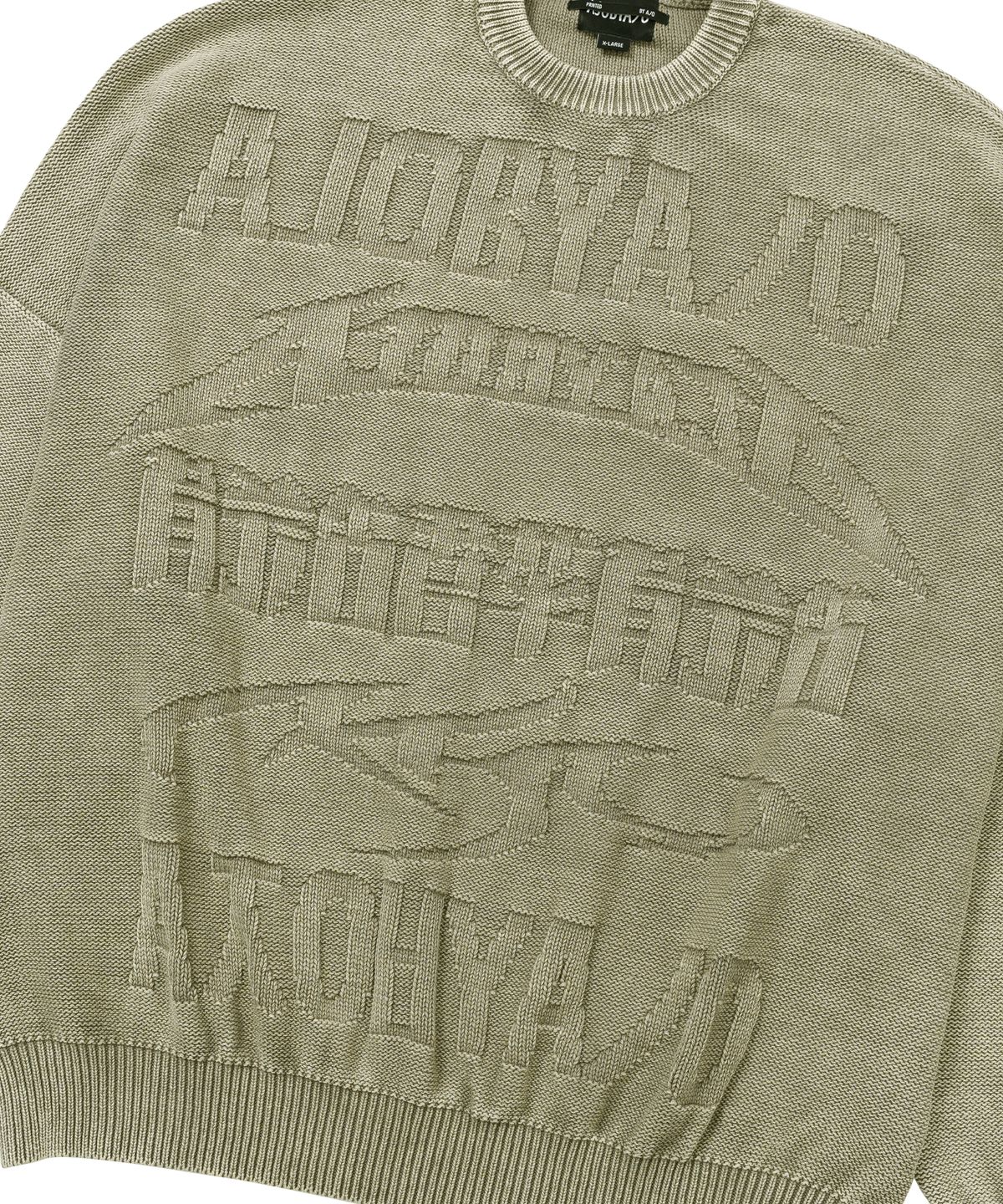 아조바이아조(AJOBYAJO) [PBA] Five AJO Logos Washed Sweater [KHAKI]