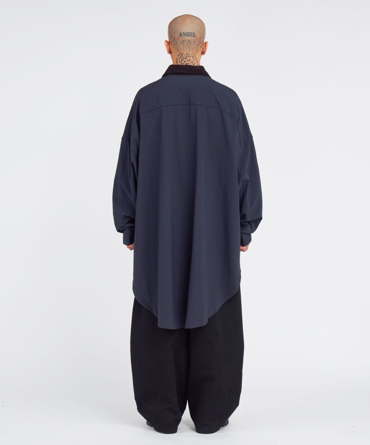 아조바이아조(AJOBYAJO) Oversized Wax Shirt Jacket [NAVY]