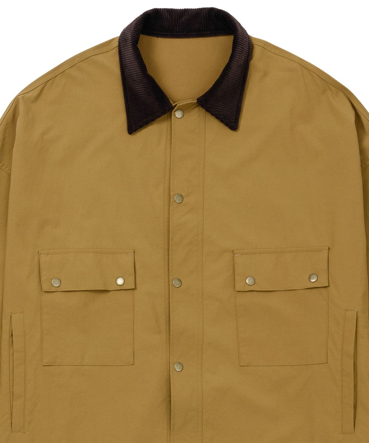 아조바이아조(AJOBYAJO) Oversized Wax Shirt Jacket [CAMEL]