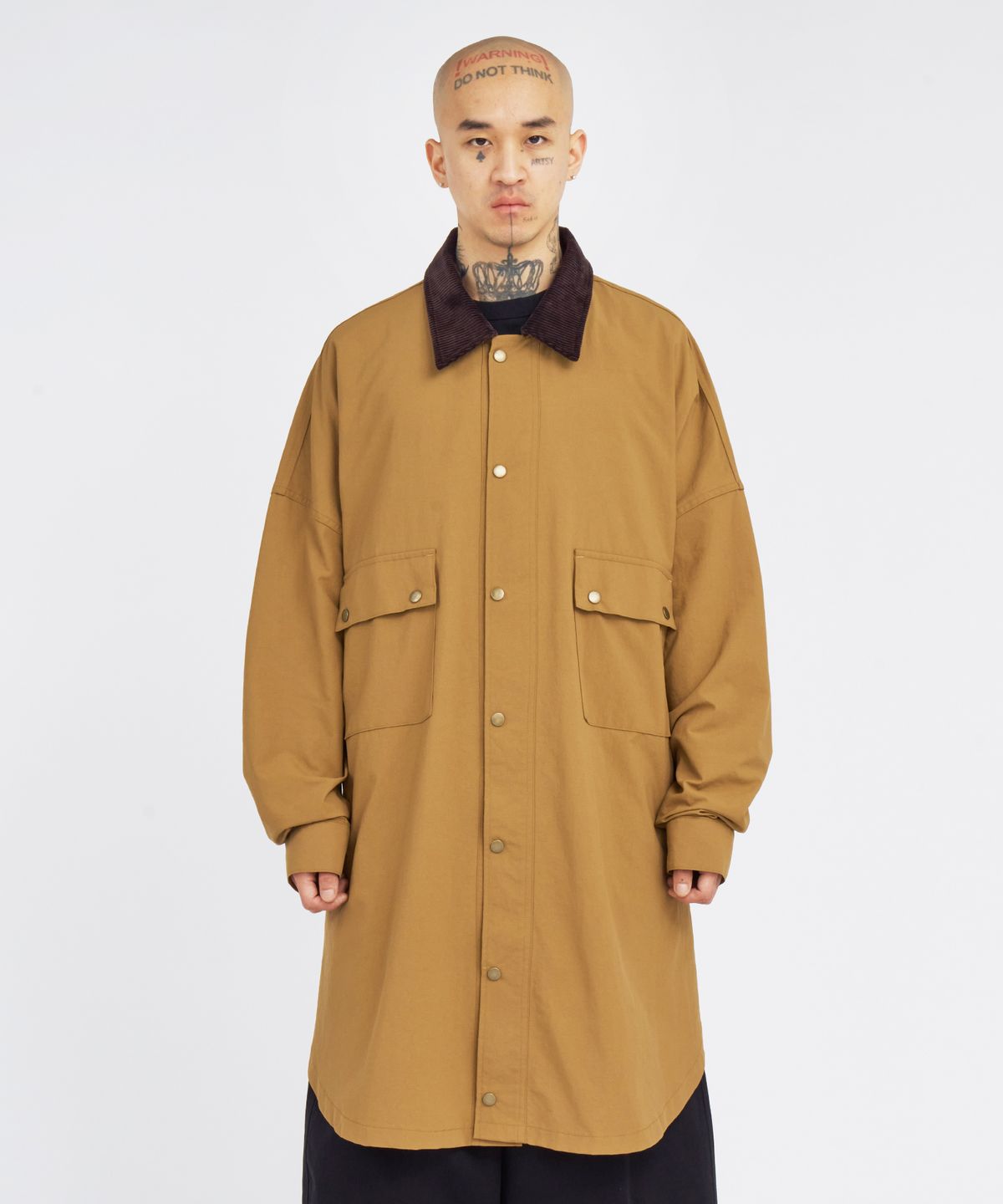 아조바이아조(AJOBYAJO) Oversized Wax Shirt Jacket [CAMEL]
