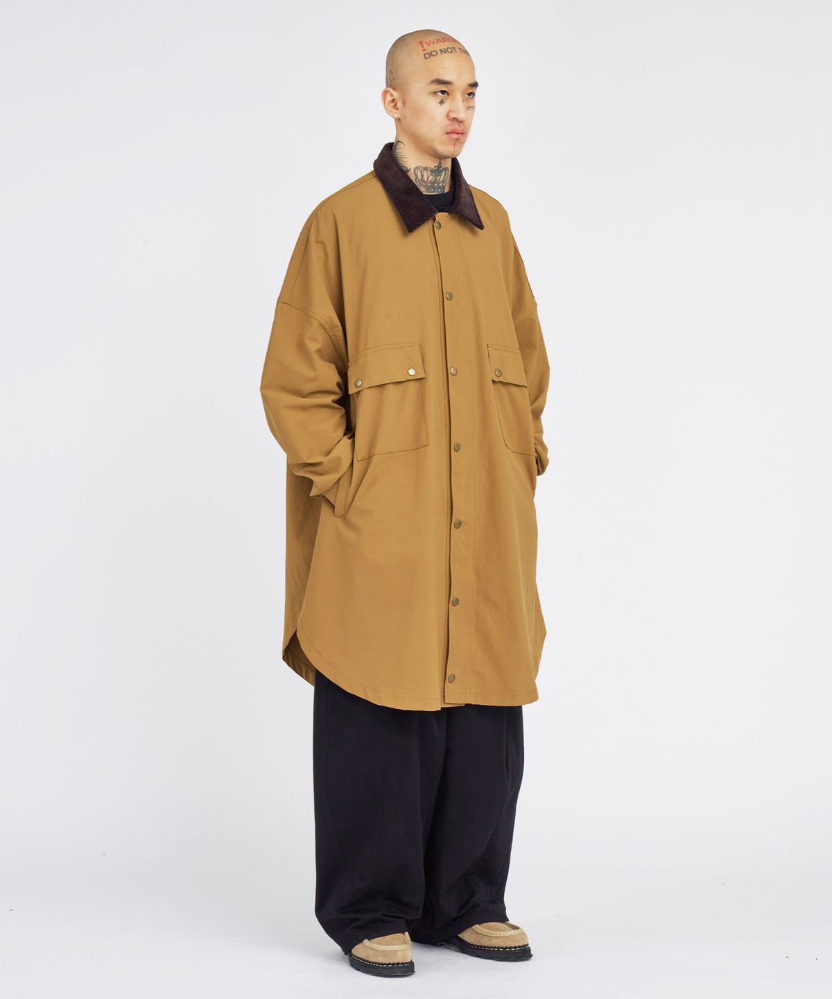 아조바이아조(AJOBYAJO) Oversized Wax Shirt Jacket [CAMEL]
