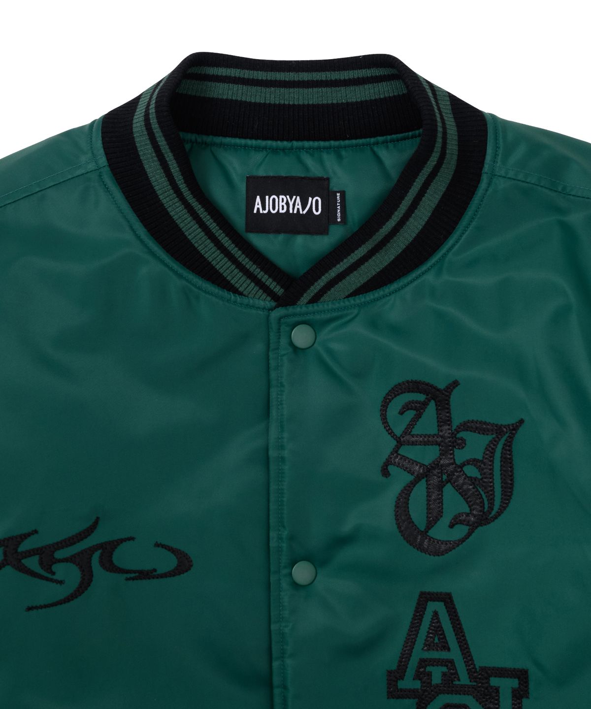 아조바이아조(AJOBYAJO) Nylon Baseball Jacket [GREEN]