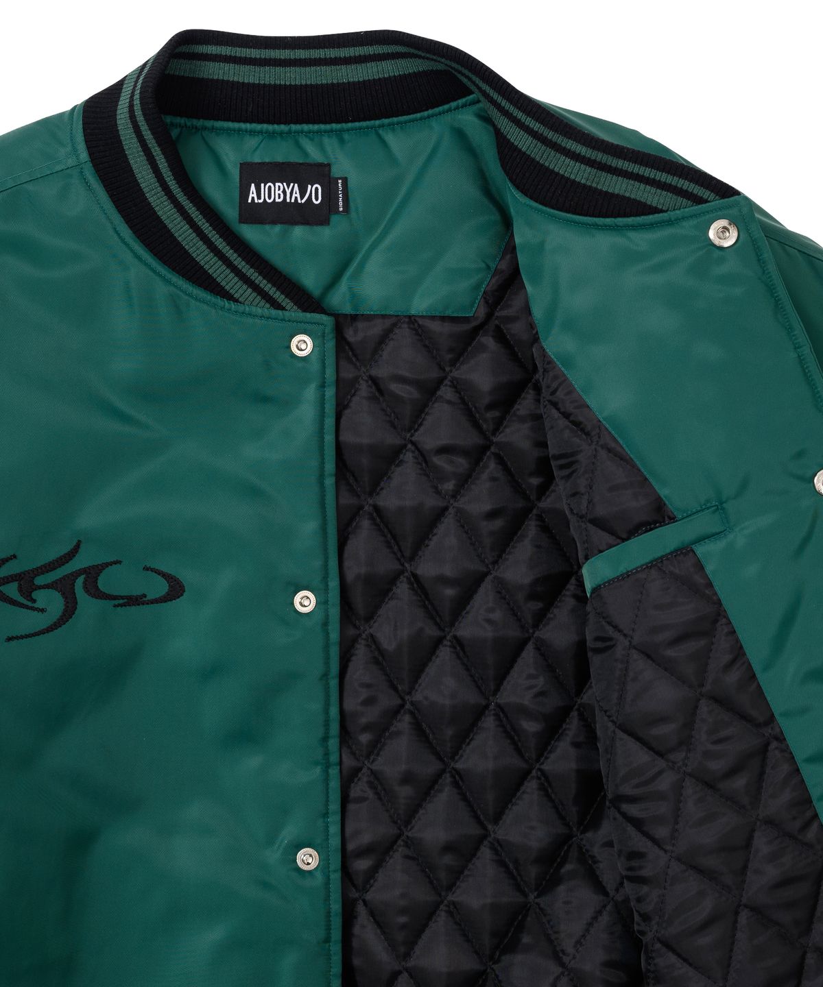 아조바이아조(AJOBYAJO) Nylon Baseball Jacket [GREEN]