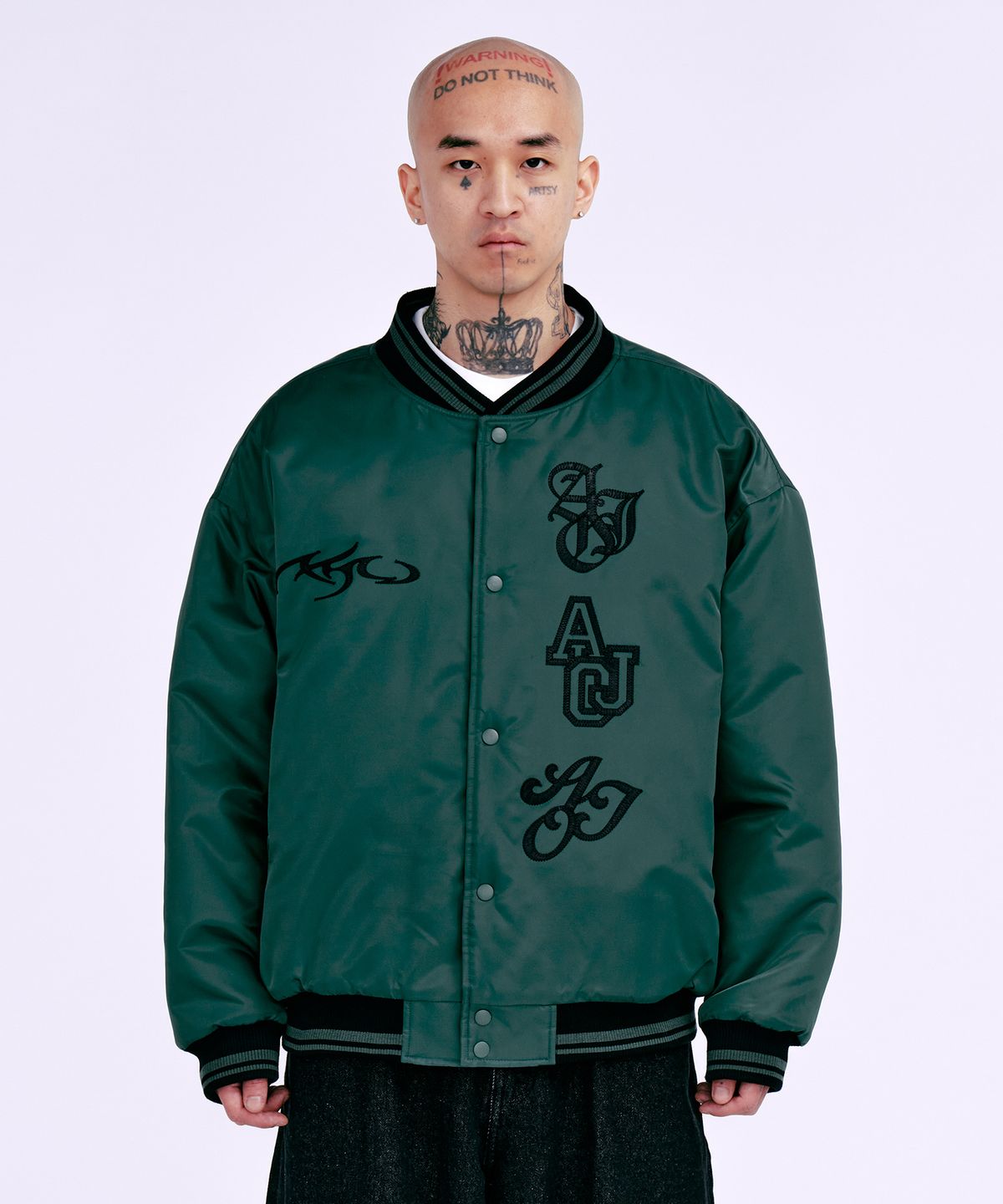 아조바이아조(AJOBYAJO) Nylon Baseball Jacket [GREEN]