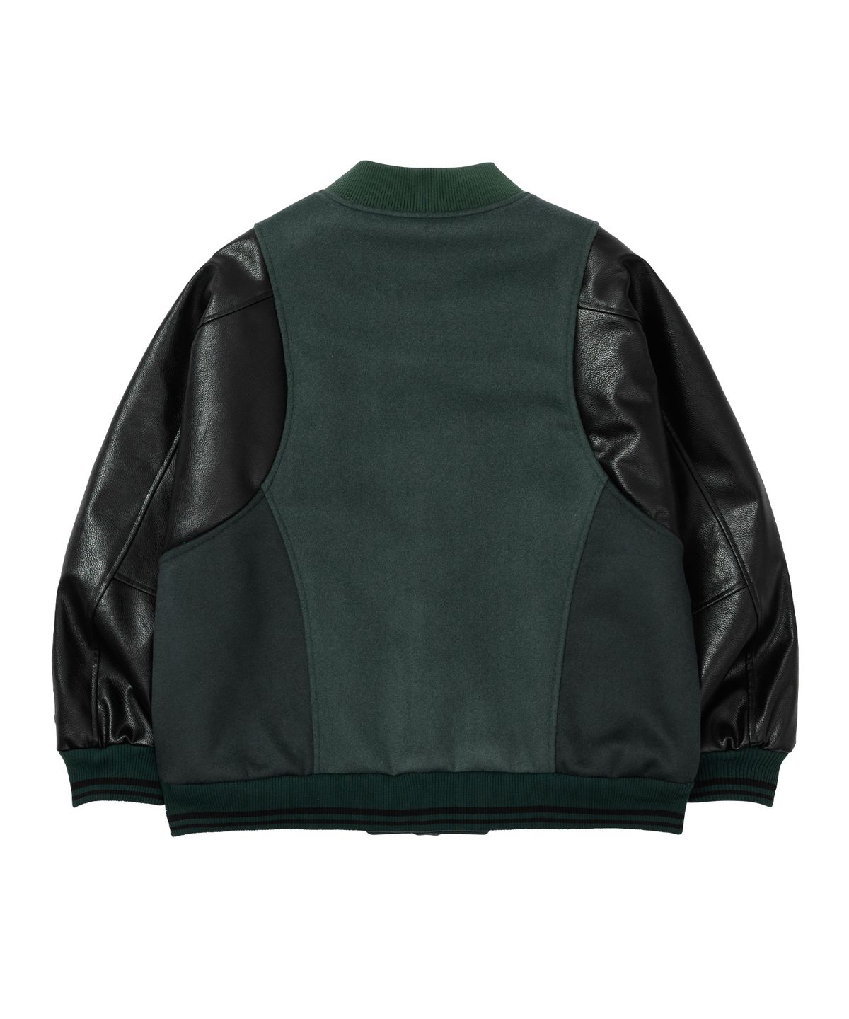 아조바이아조(AJOBYAJO) Wool Mixed Varsity Stadium Jacket [GREEN]