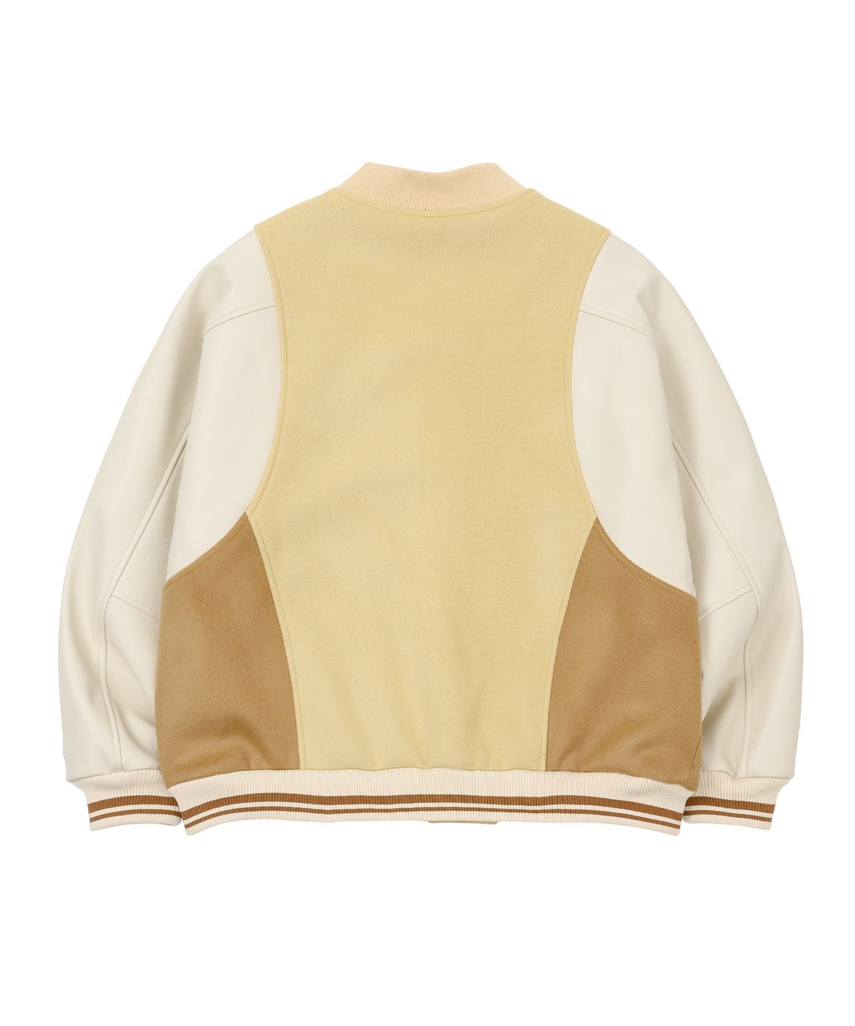 아조바이아조(AJOBYAJO) Wool Mixed Varsity Stadium Jacket [BEIGE]