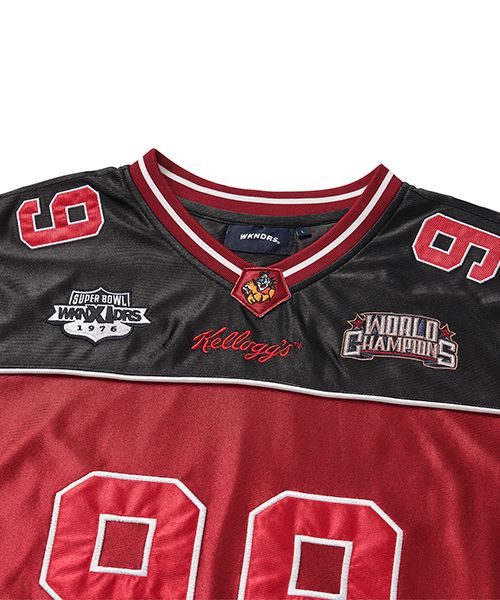 MUSINSA | WKNDRS KELLOGGS FOOTBALL JERSEY (BURGUNDY)