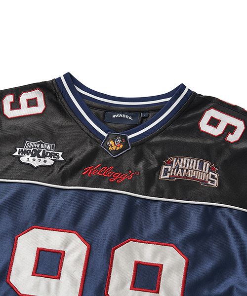 MUSINSA | WKNDRS KELLOGGS FOOTBALL JERSEY (NAVY)