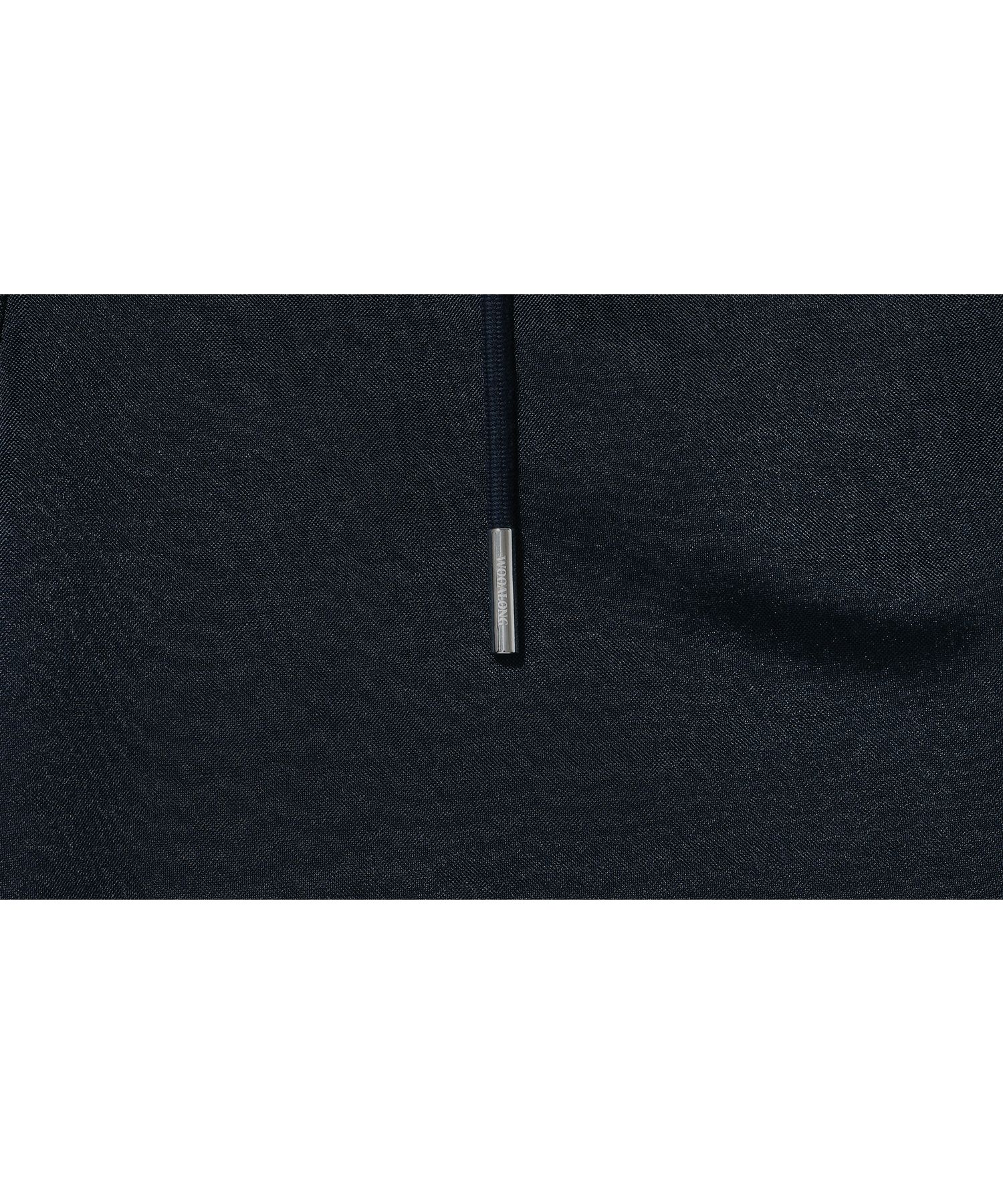 MUSINSA | WOOALONG Signature satin piping sweat pants - NAVY