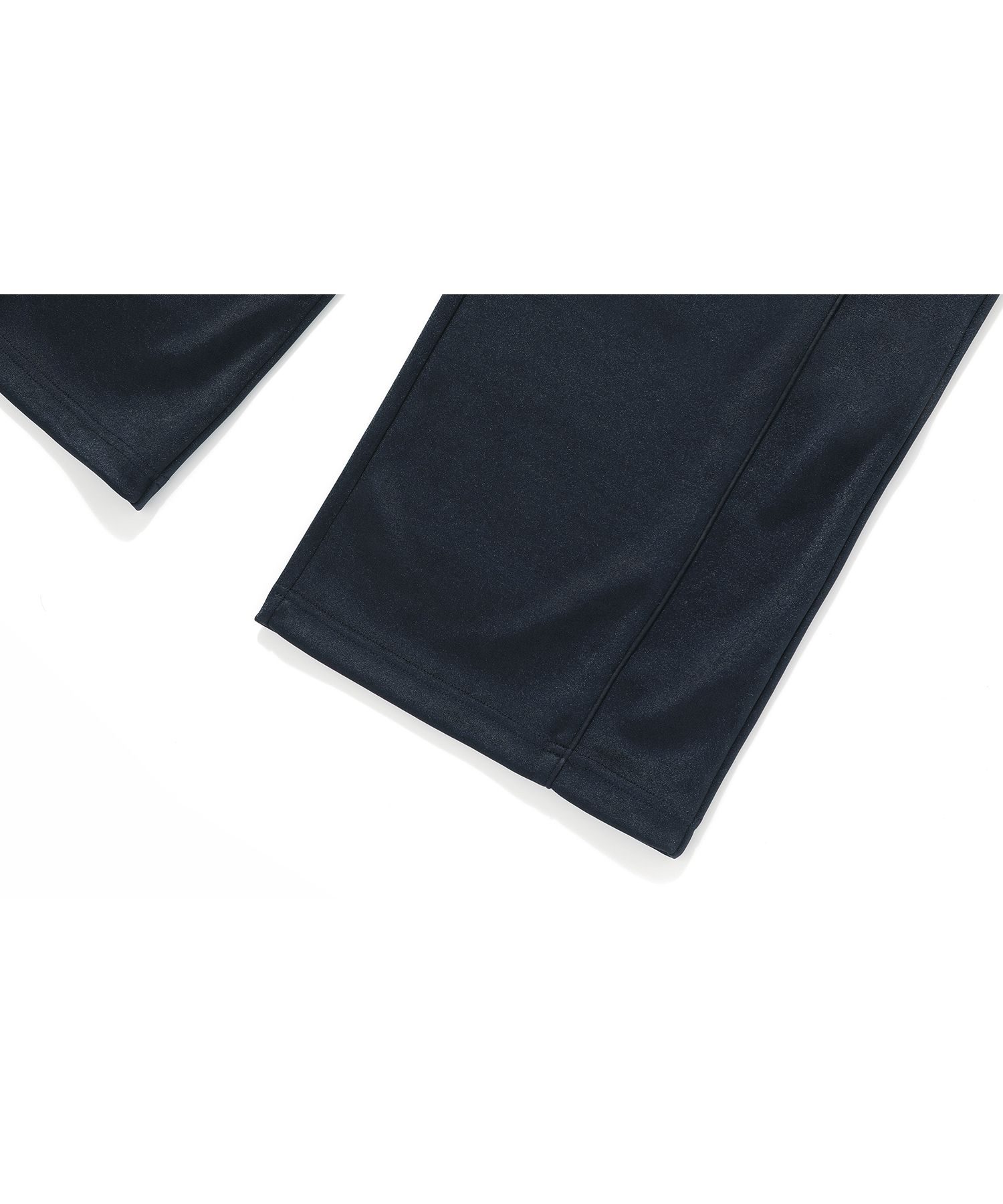 MUSINSA | WOOALONG Signature satin piping sweat pants - NAVY