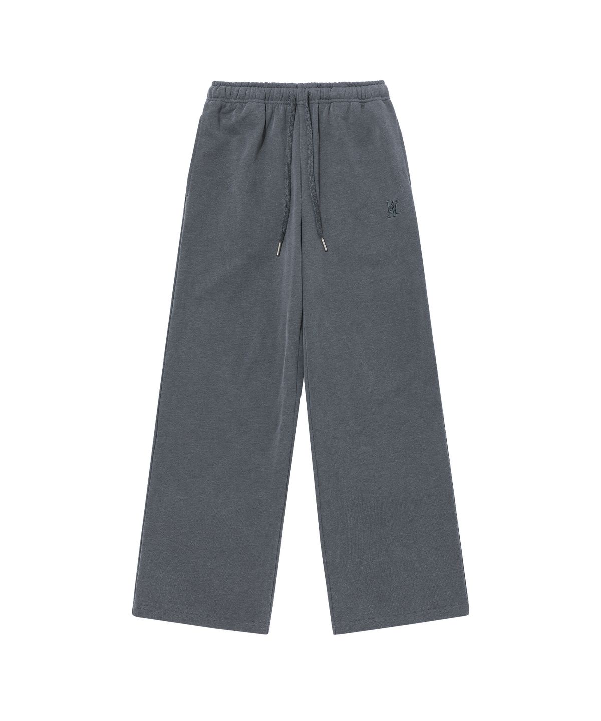 우알롱(WOOALONG) Signature pigment wide pants - CHARCOAL GREY
