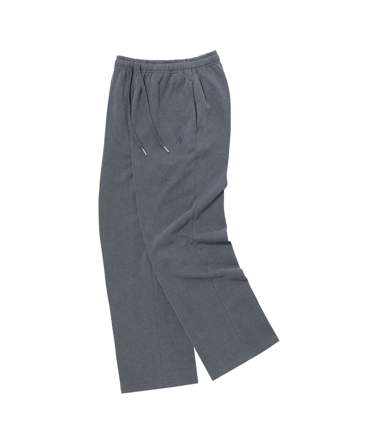 우알롱(WOOALONG) Signature pigment wide pants - CHARCOAL GREY