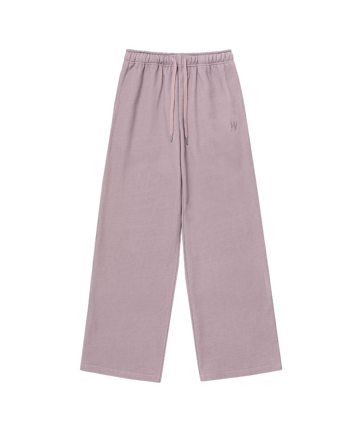 우알롱(WOOALONG) Signature pigment wide pants - DUSTY PINK
