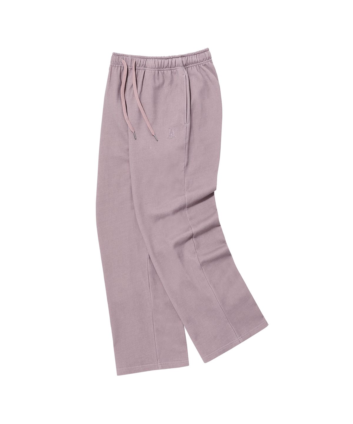 우알롱(WOOALONG) Signature pigment wide pants - DUSTY PINK