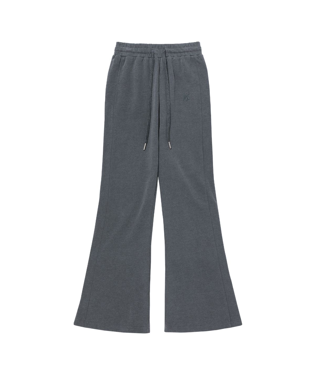 우알롱(WOOALONG) Signature pigment boots-cut pants - CHARCOAL GREY
