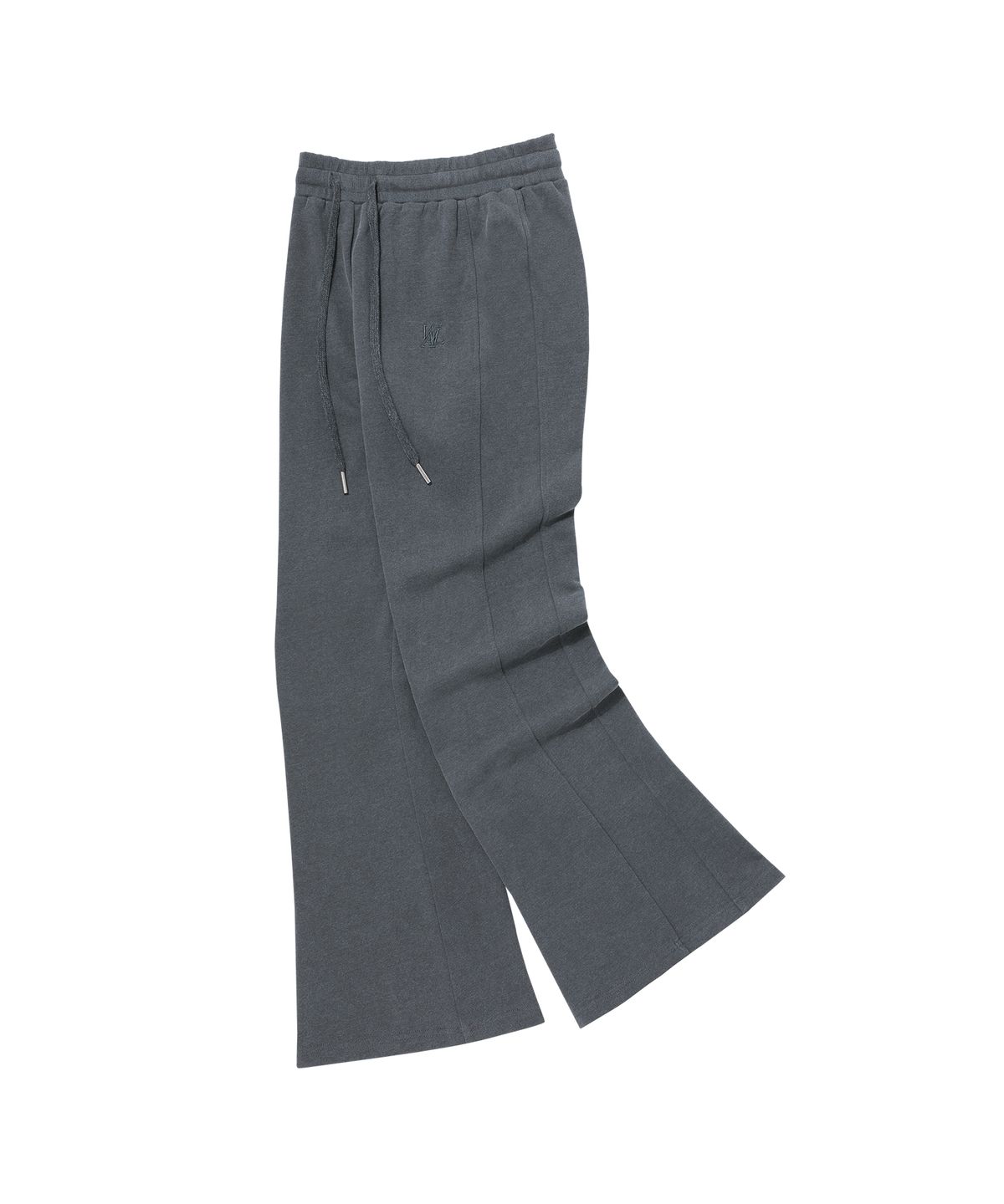 우알롱(WOOALONG) Signature pigment boots-cut pants - CHARCOAL GREY