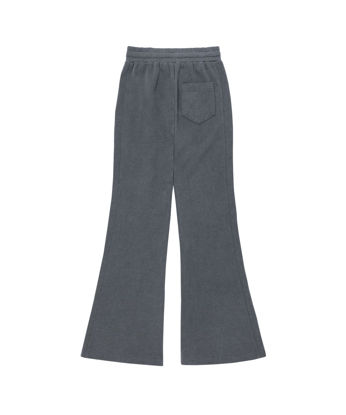 우알롱(WOOALONG) Signature pigment boots-cut pants - CHARCOAL GREY