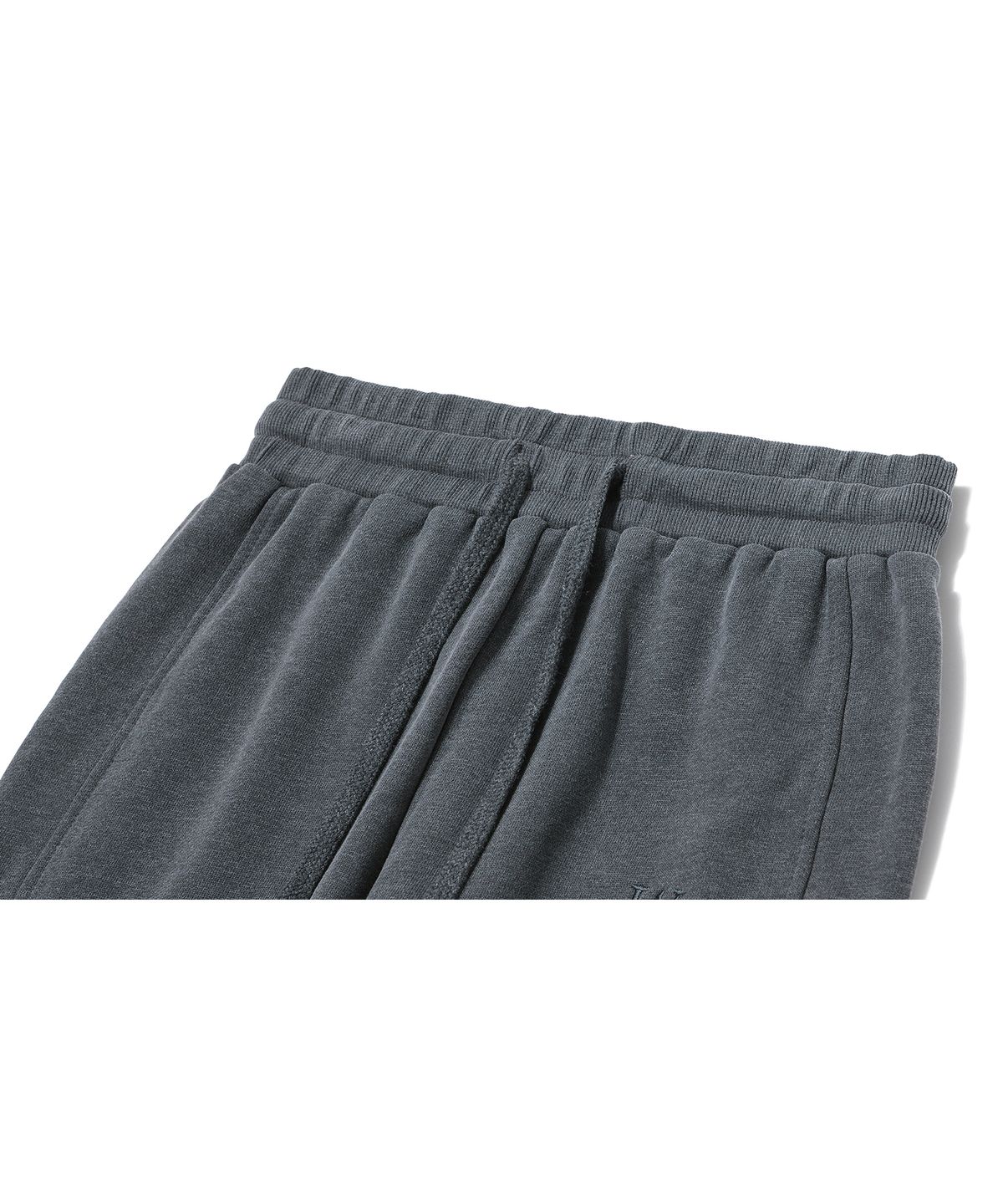 우알롱(WOOALONG) Signature pigment boots-cut pants - CHARCOAL GREY