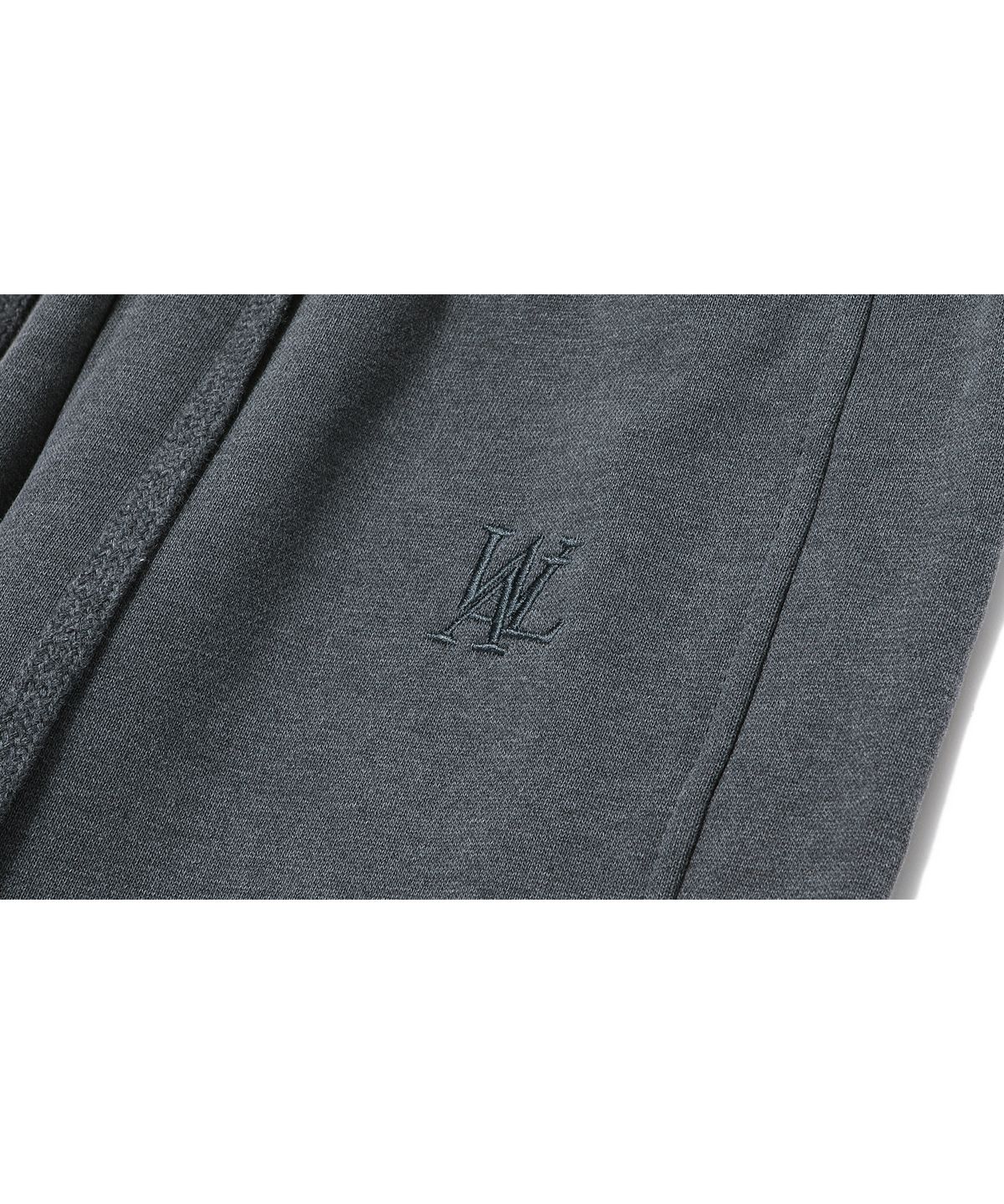 우알롱(WOOALONG) Signature pigment boots-cut pants - CHARCOAL GREY