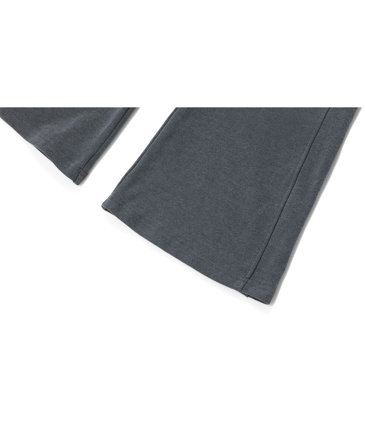 우알롱(WOOALONG) Signature pigment boots-cut pants - CHARCOAL GREY